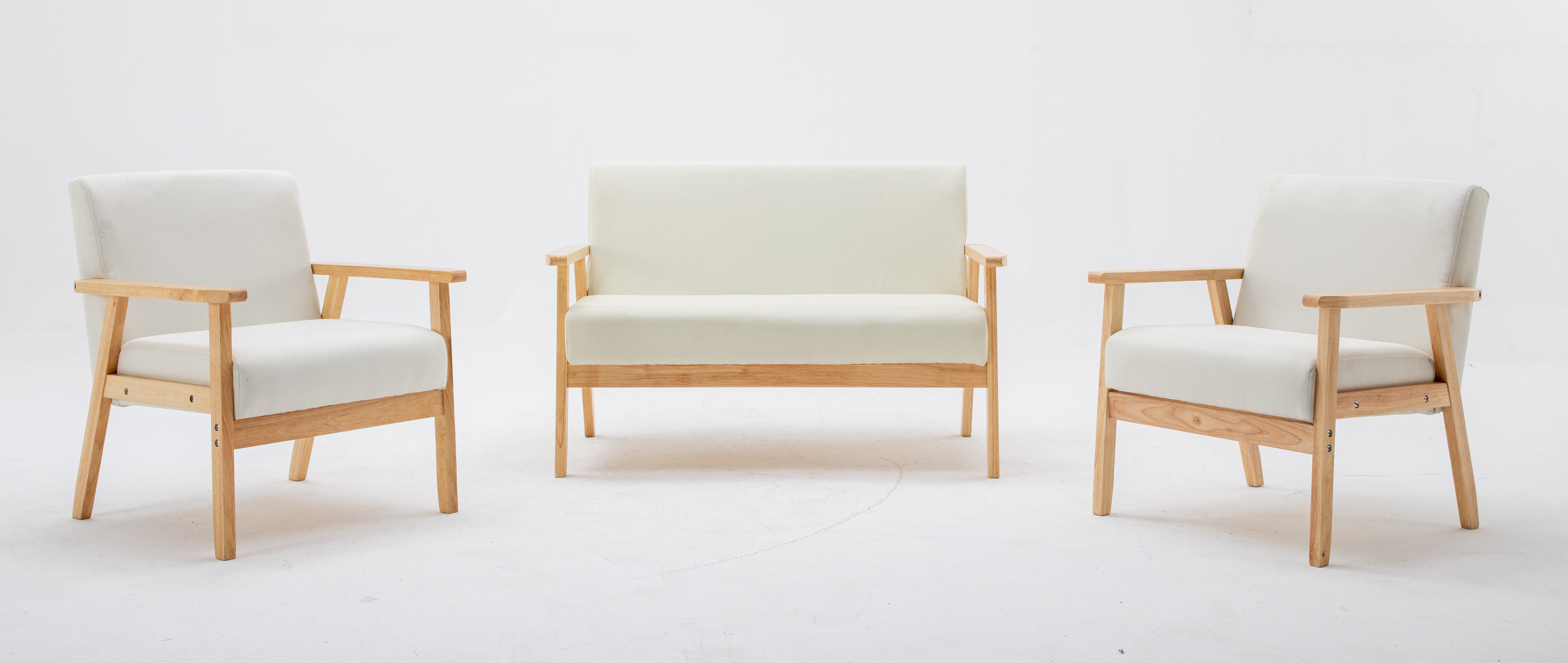 Lilola Home Bahamas Beige Natural Loveseat and 2 Chair Set