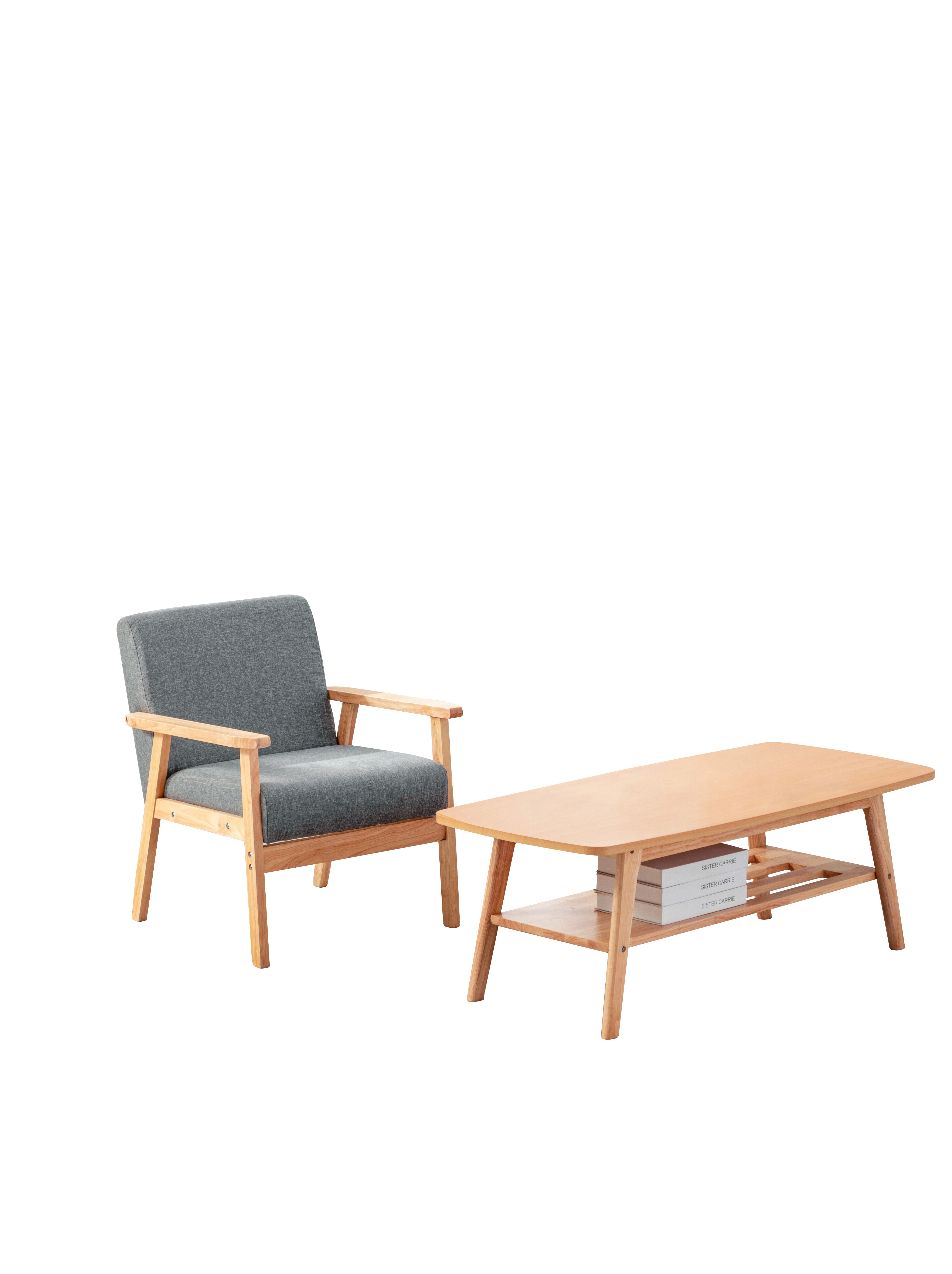 Lilola Home Bahamas Gray Natural Coffee Table and Chair Set LILO-88873-TC Lilola Home Bahamas Gray Natural Coffee Table and Chair Set LILO-88873-TC