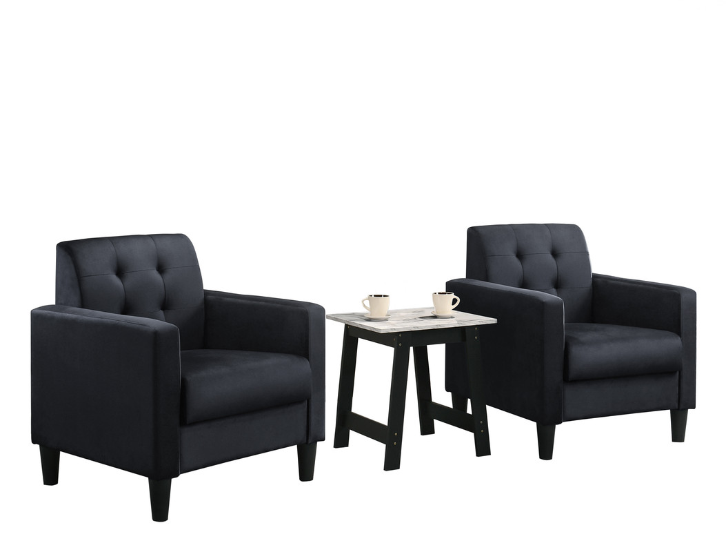 Lilola Home Hale Black 3pc Living Room Set