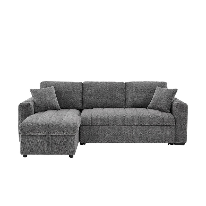 Lilola Home Seraphina Gray Reversible Sleeper Sectional