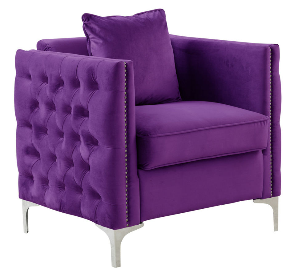 Lilola Home Bayberry Purple Chair with Pillow