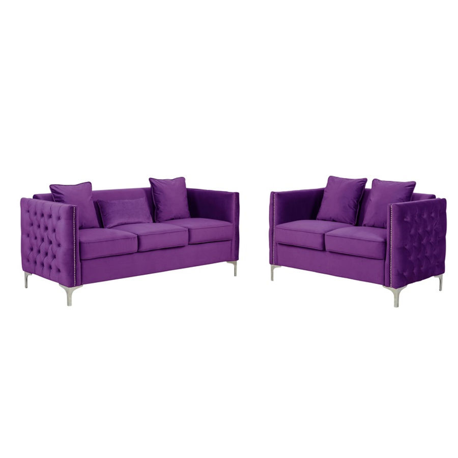 Lilola Home Bayberry Purple 2pc Living Room Set
