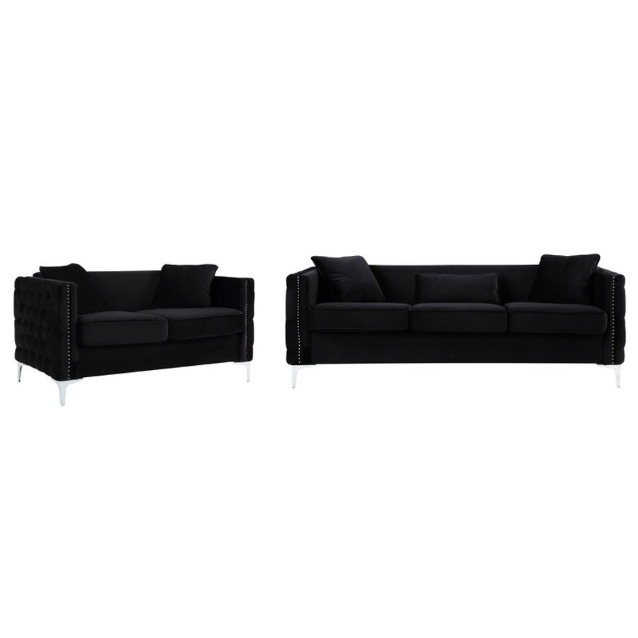 Lilola Home Bayberry Black 2pc Living Room Set