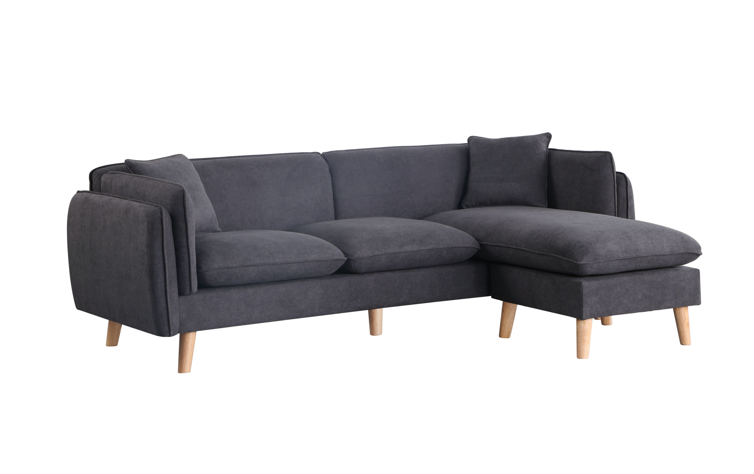Lilola Home Brayden Dark Gray Fabric Sectional