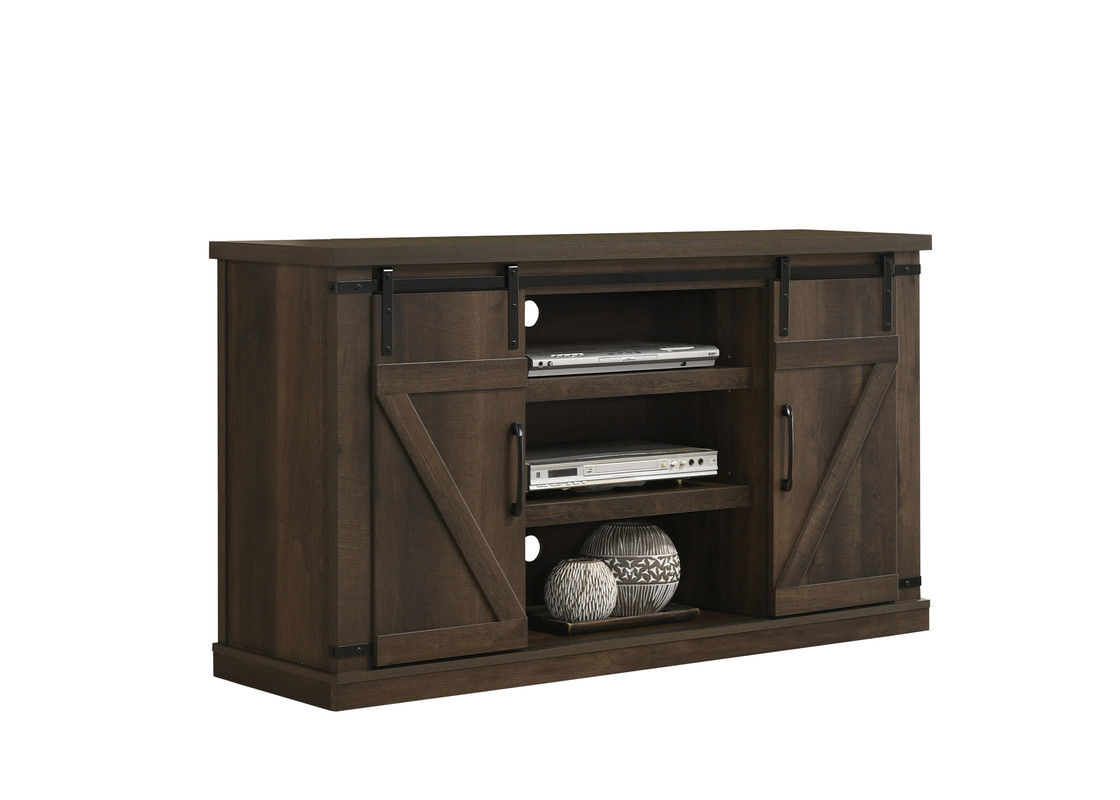 Lilola Home Asher Dark Dusty Brown 54 Inch Wide TV Stand