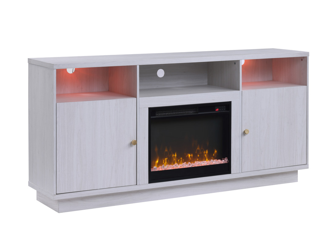 TV Stand With Fireplace - White Finish Ambrose Series By Lilola Home