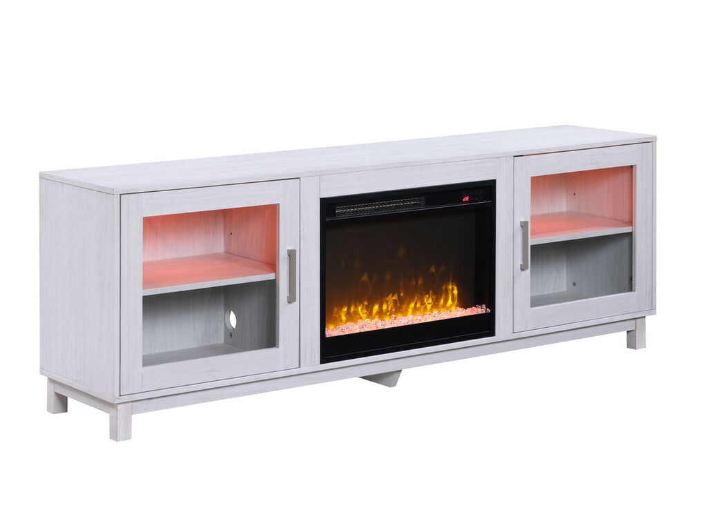 TV Stand With Fireplace - White Finish Summit Series By Lilola Home