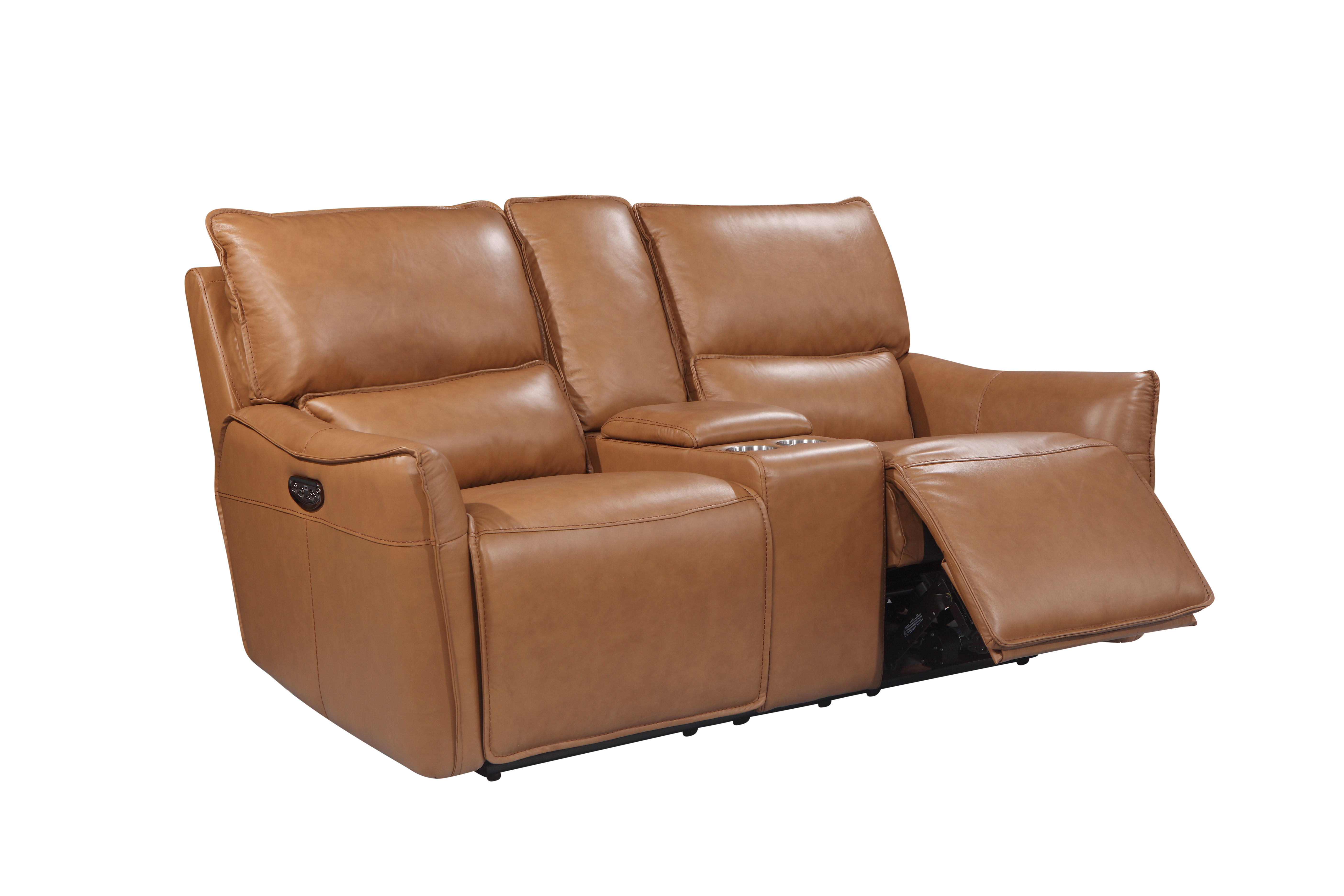 Leather Italia USA Shae Desert Portland Console Loveseat