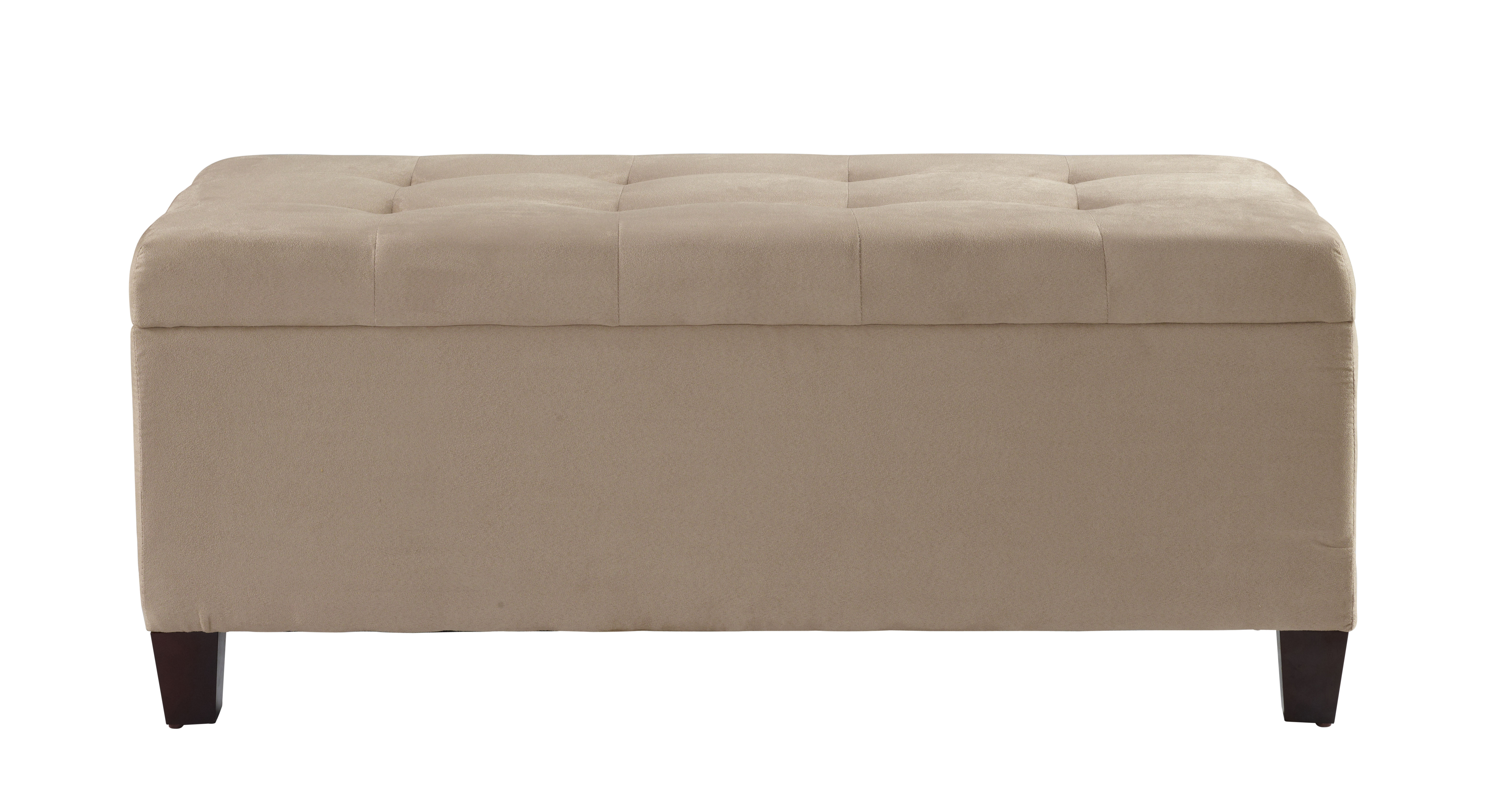 Linon Carmen Beige Shoe Storage Ottoman
