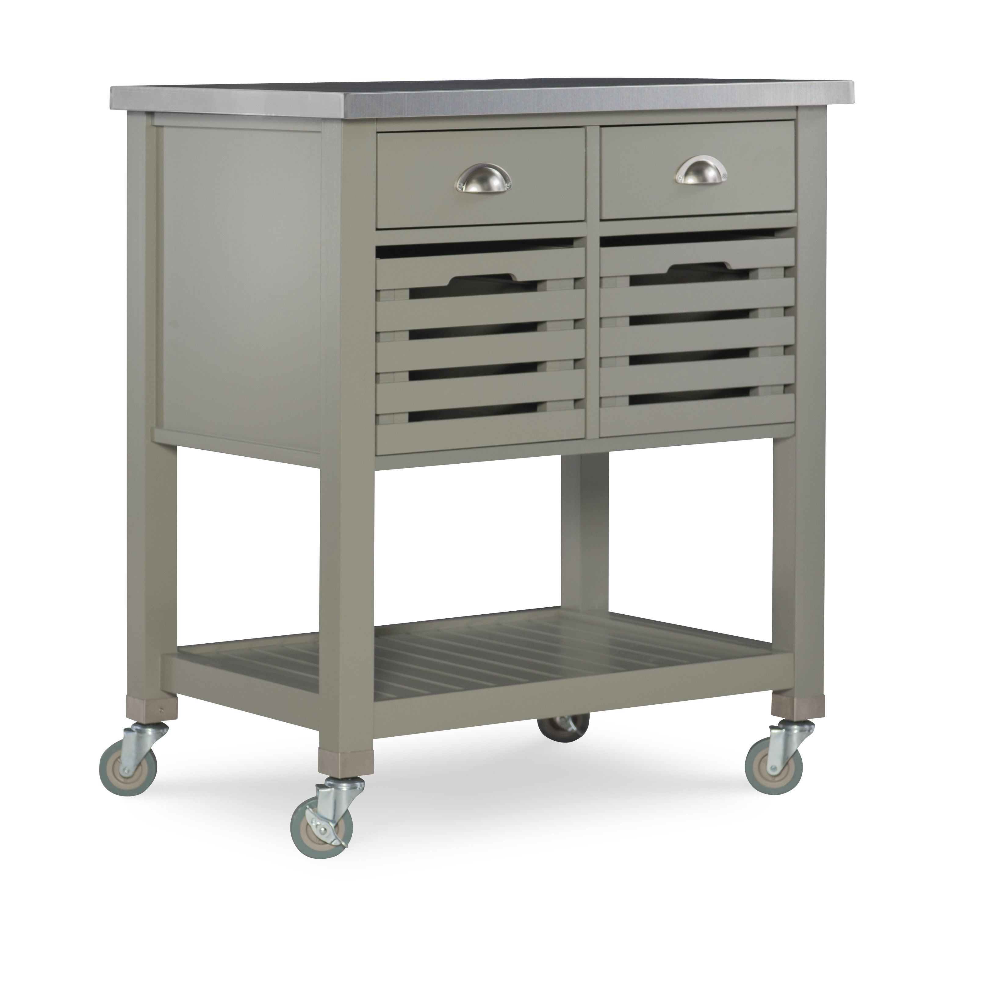 Linon Robbin Grey Wood Kitchen Cart