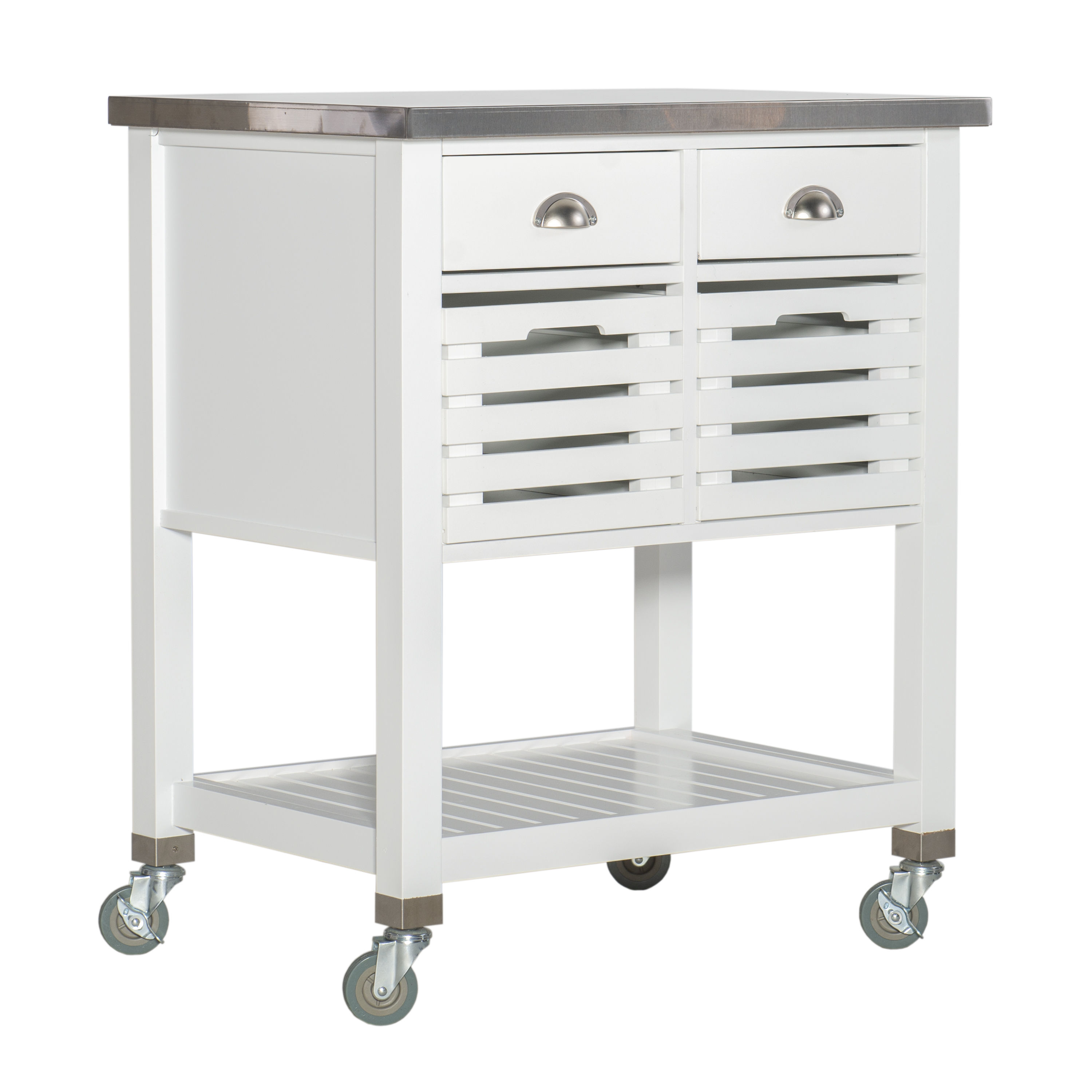 Linon Robbin White Wood Kitchen Cart LN-464810WHT01U Linon Robbin White Wood Kitchen Cart LN-464810WHT01U