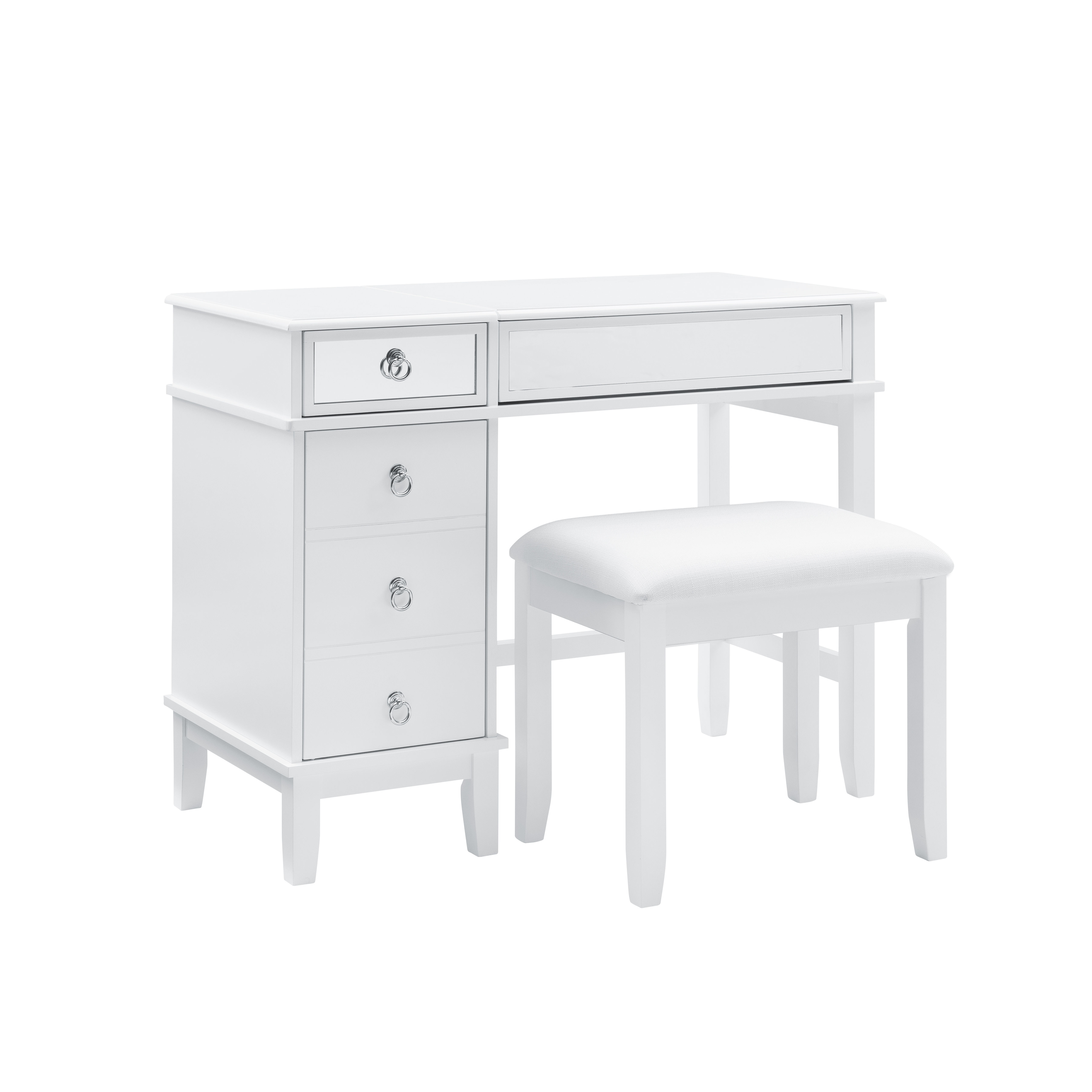 Linon Eva White Vanity Set LN-580456WHT01U Linon Eva White Vanity Set LN-580456WHT01U
