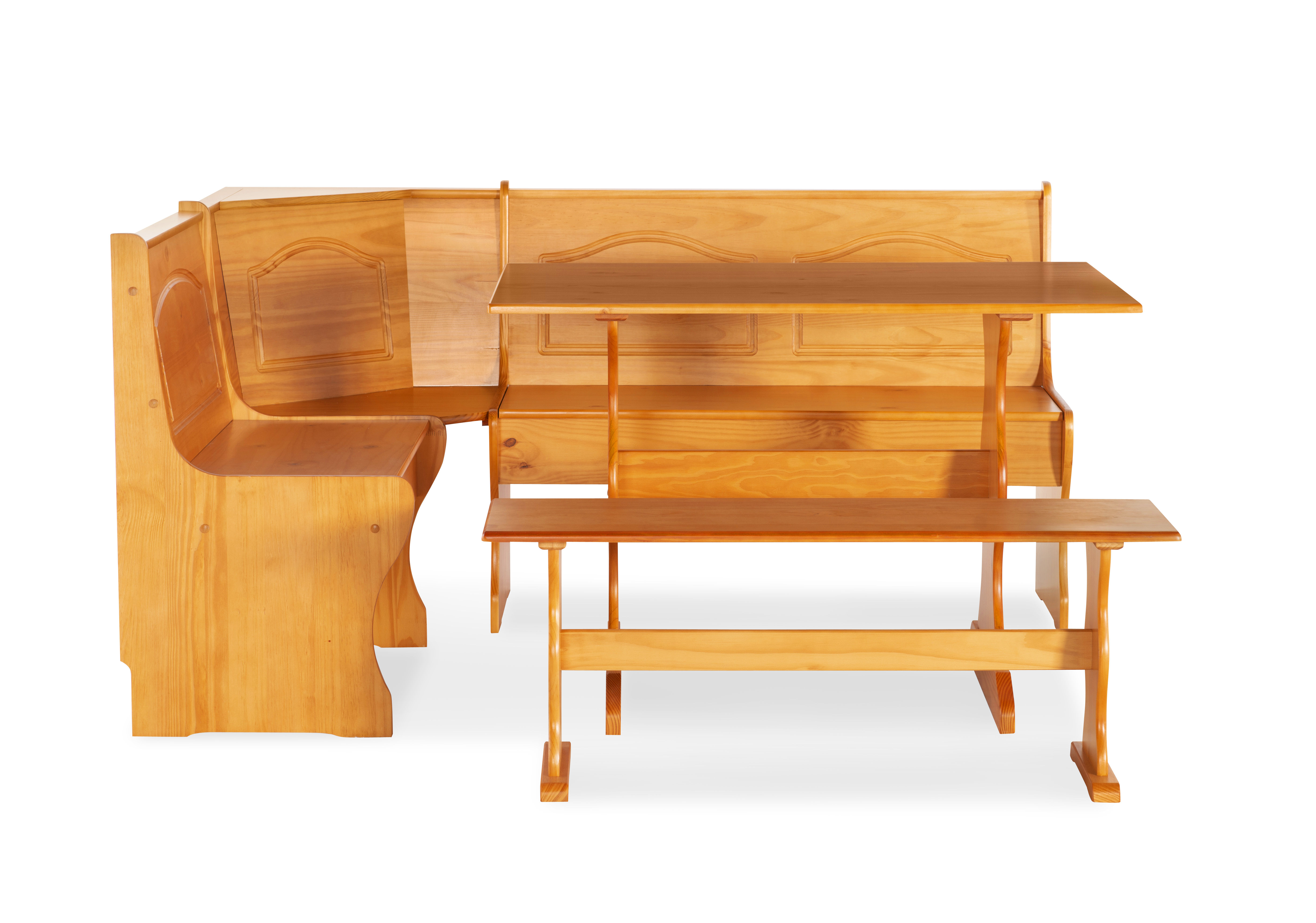Linon Chelsea Honey Corner Nook Set