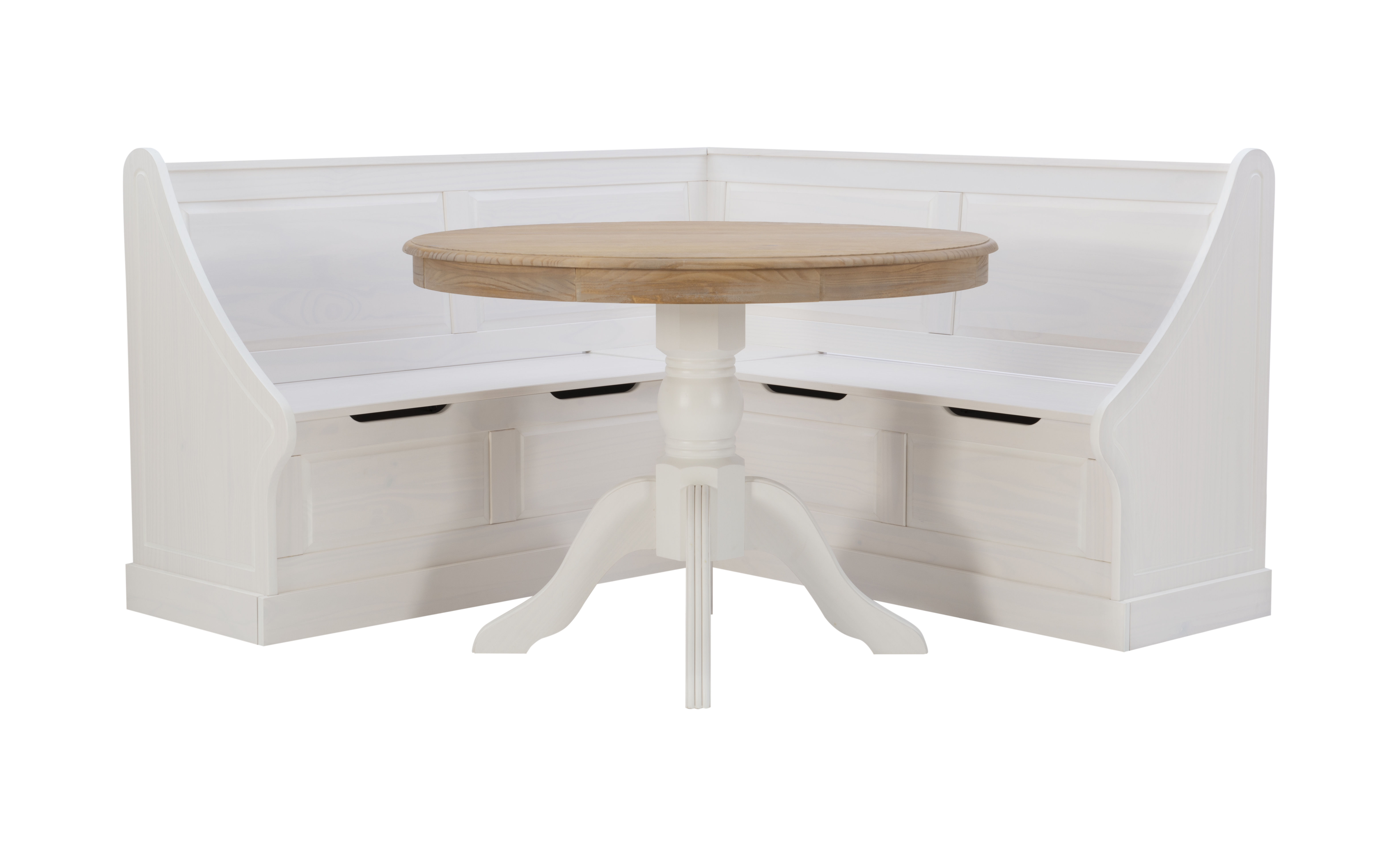 Linon Tobin White Corner 2pc Nook Set