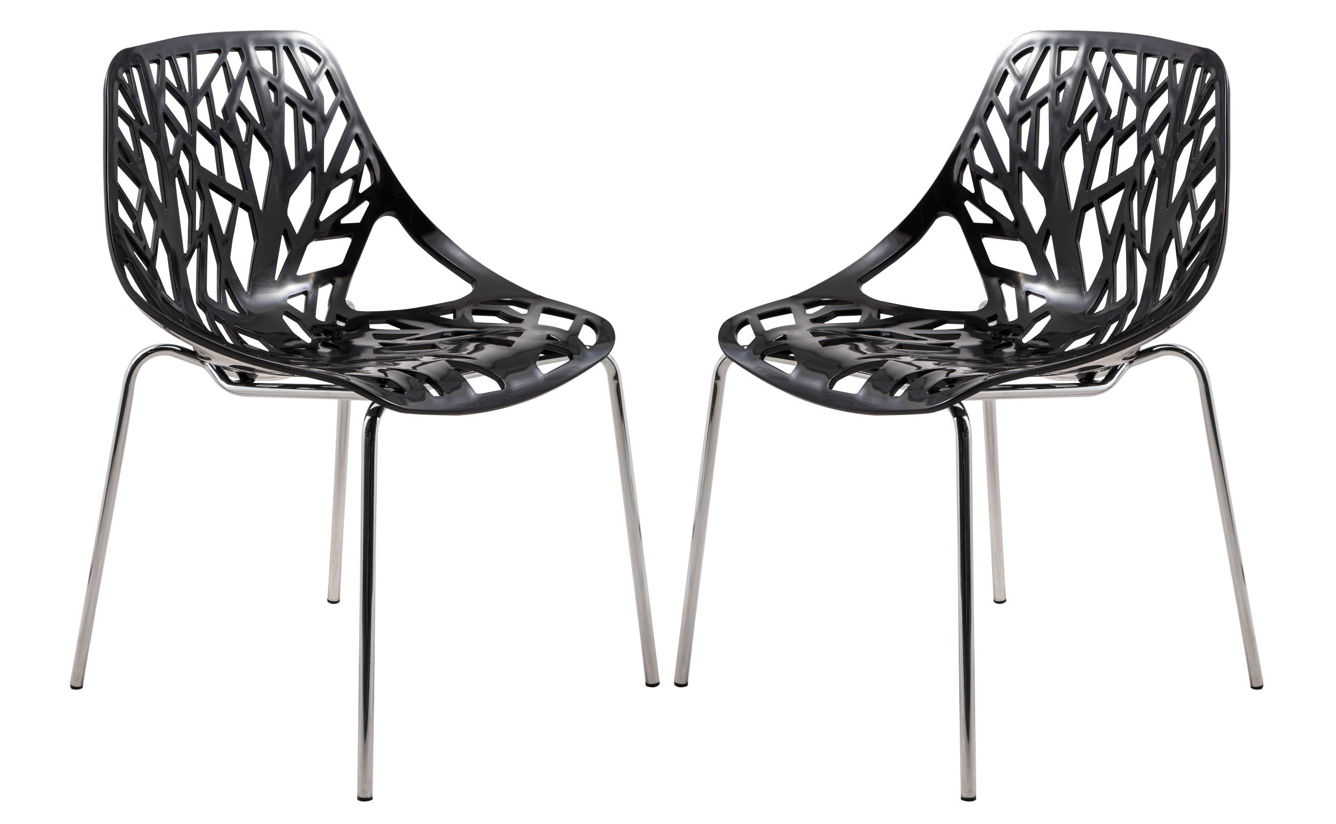 Design Edge Coledale 2  Black Chromed Legs Dining Chairs