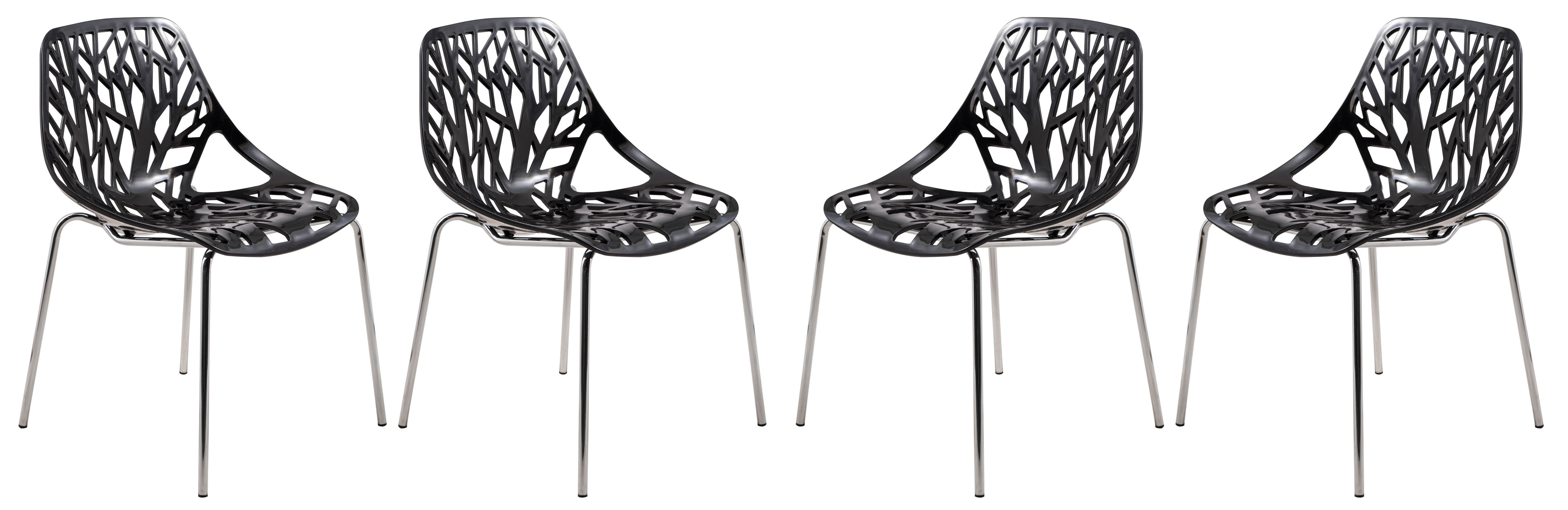 Design Edge Coledale 4  Black Chromed Legs Dining Chairs