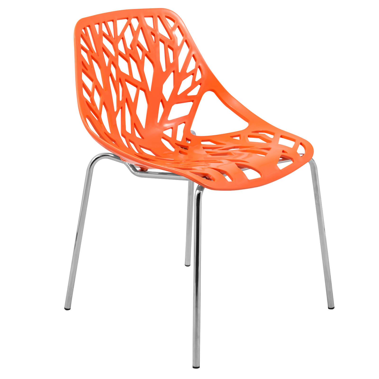 Design Edge Coledale  Orange Dining Chair with Chromed Legs