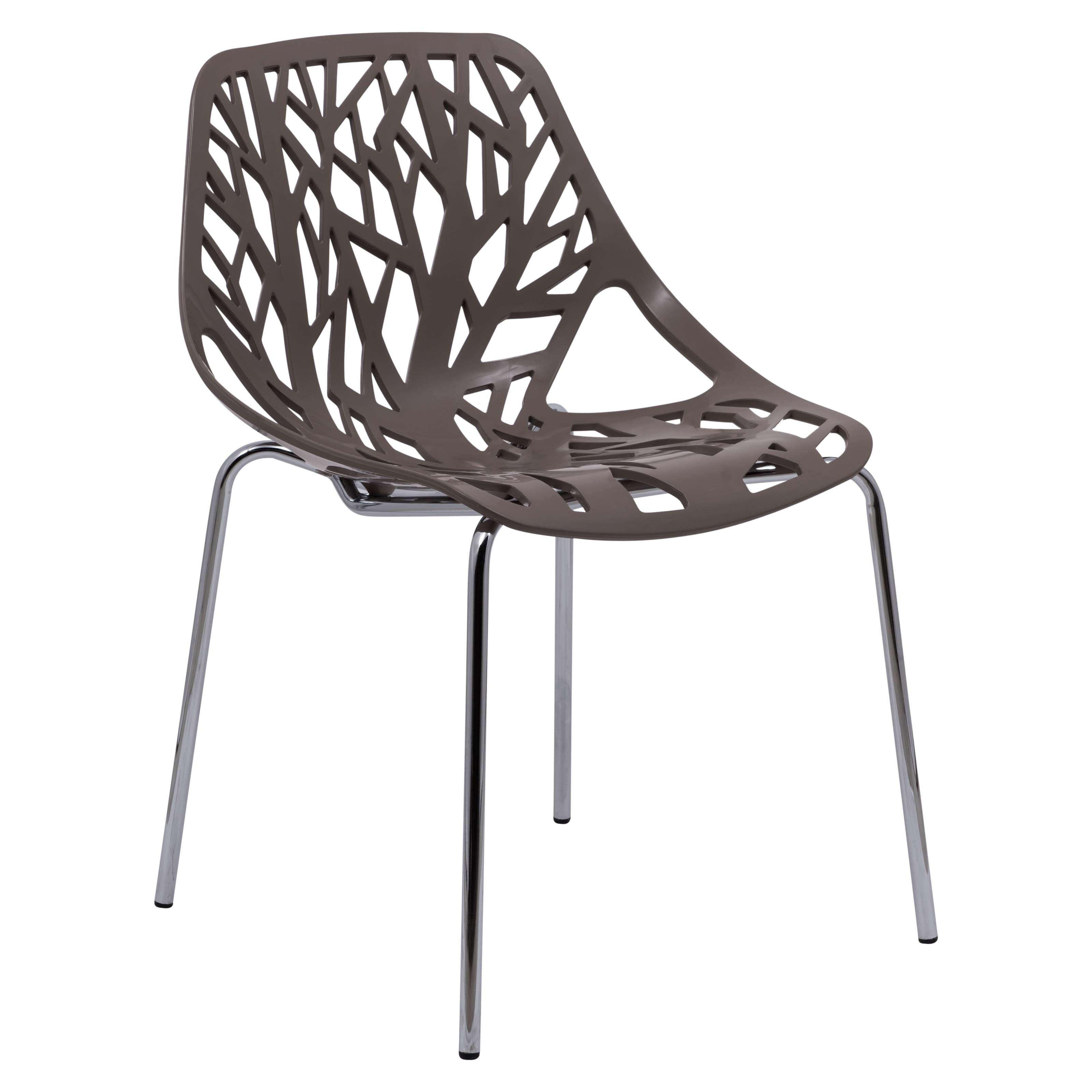 Design Edge Coledale  Taupe Dining Chair with Chromed Legs