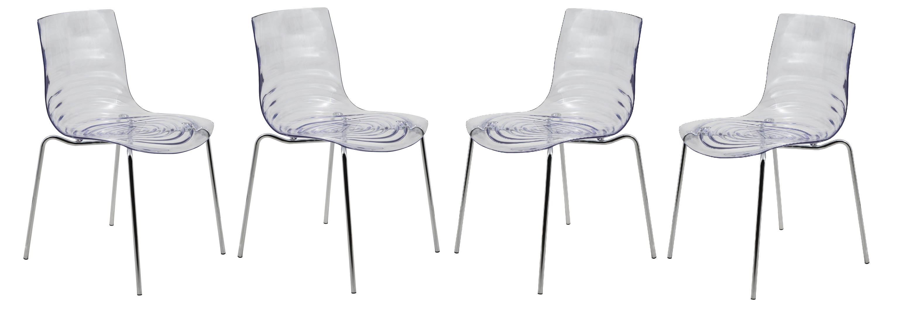Design Edge Condobolin 4  Clear Plastic Dining Chairs