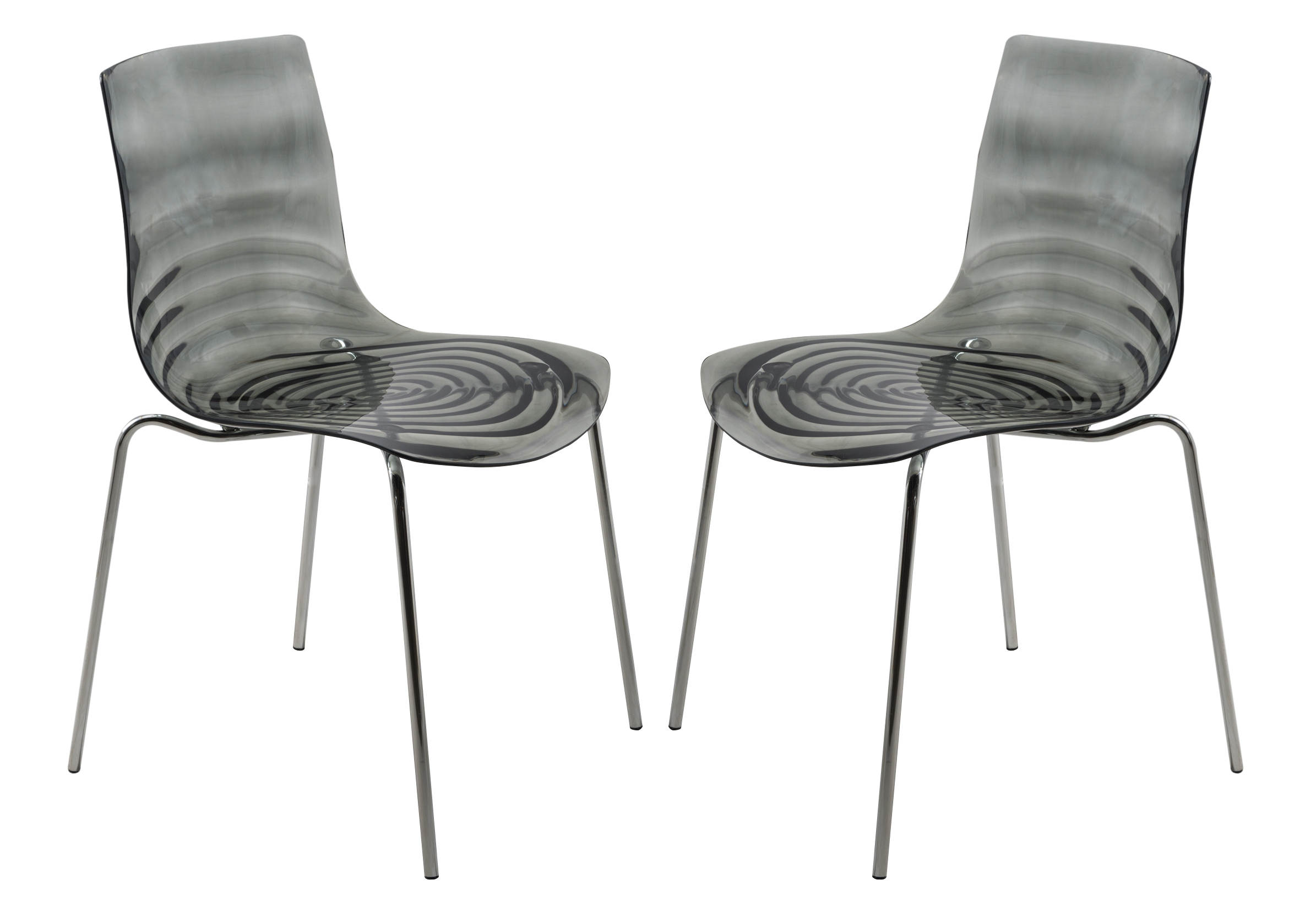 Design Edge Condobolin 2  Transparent Black Plastic Dining Chairs