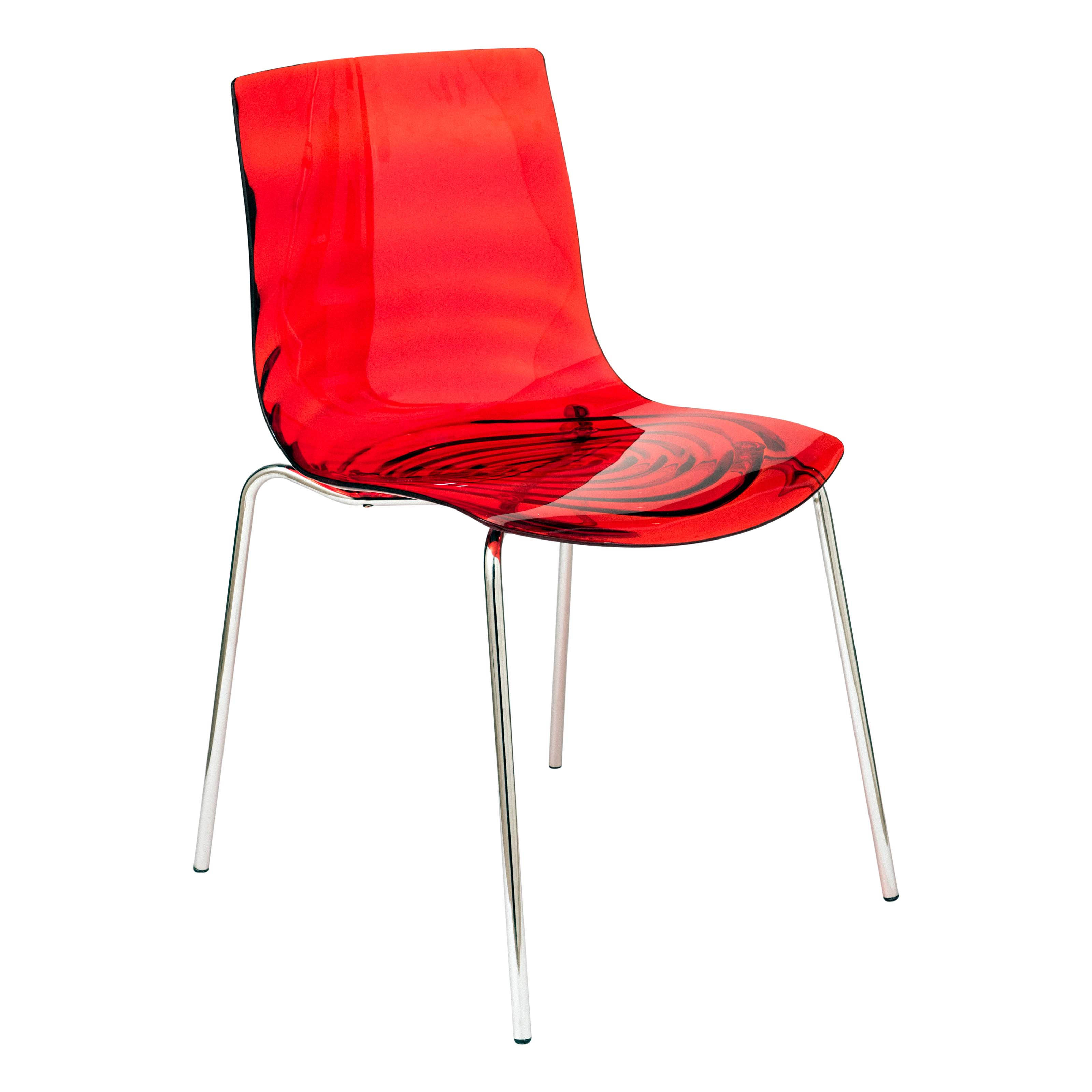 Design Edge Condobolin  Transparent Red Polycarbonate Dining Chair