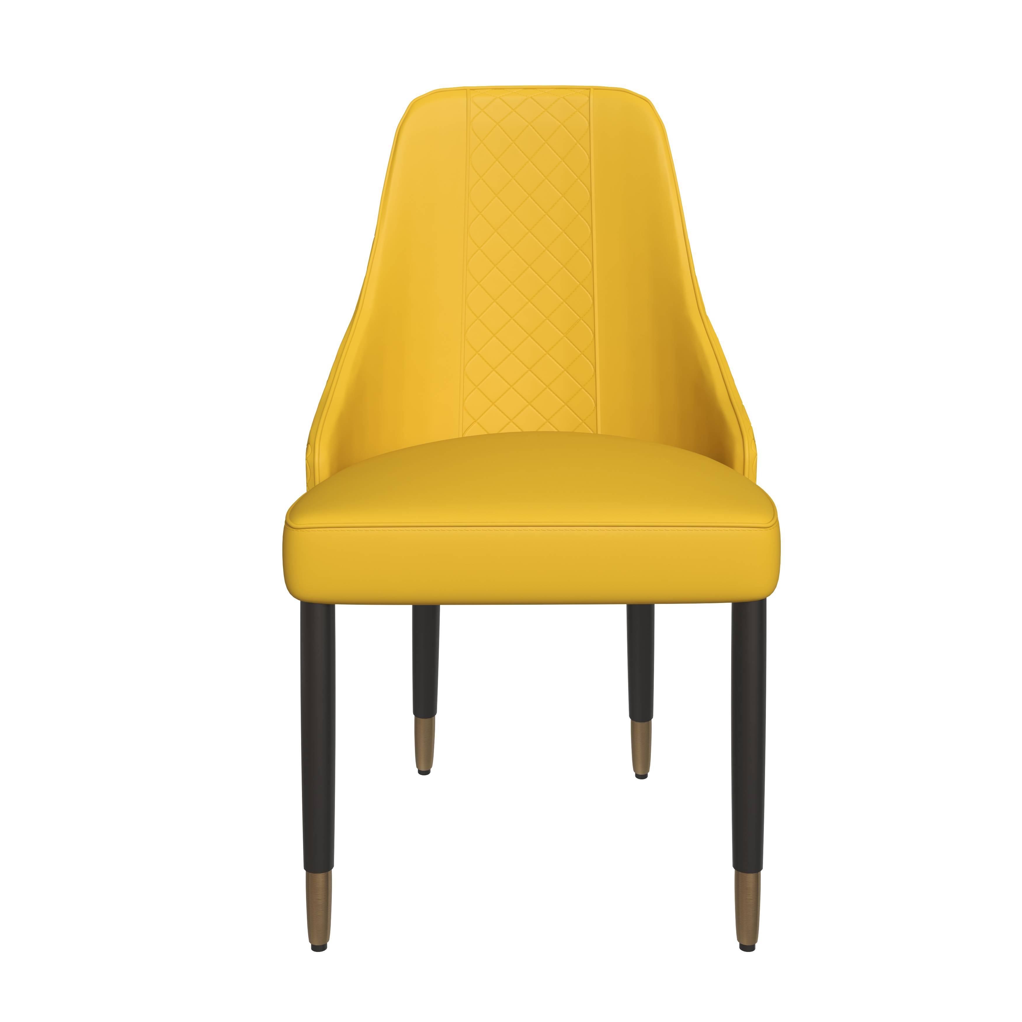 LeisureMod Allure Mustard Modern Dining Chair