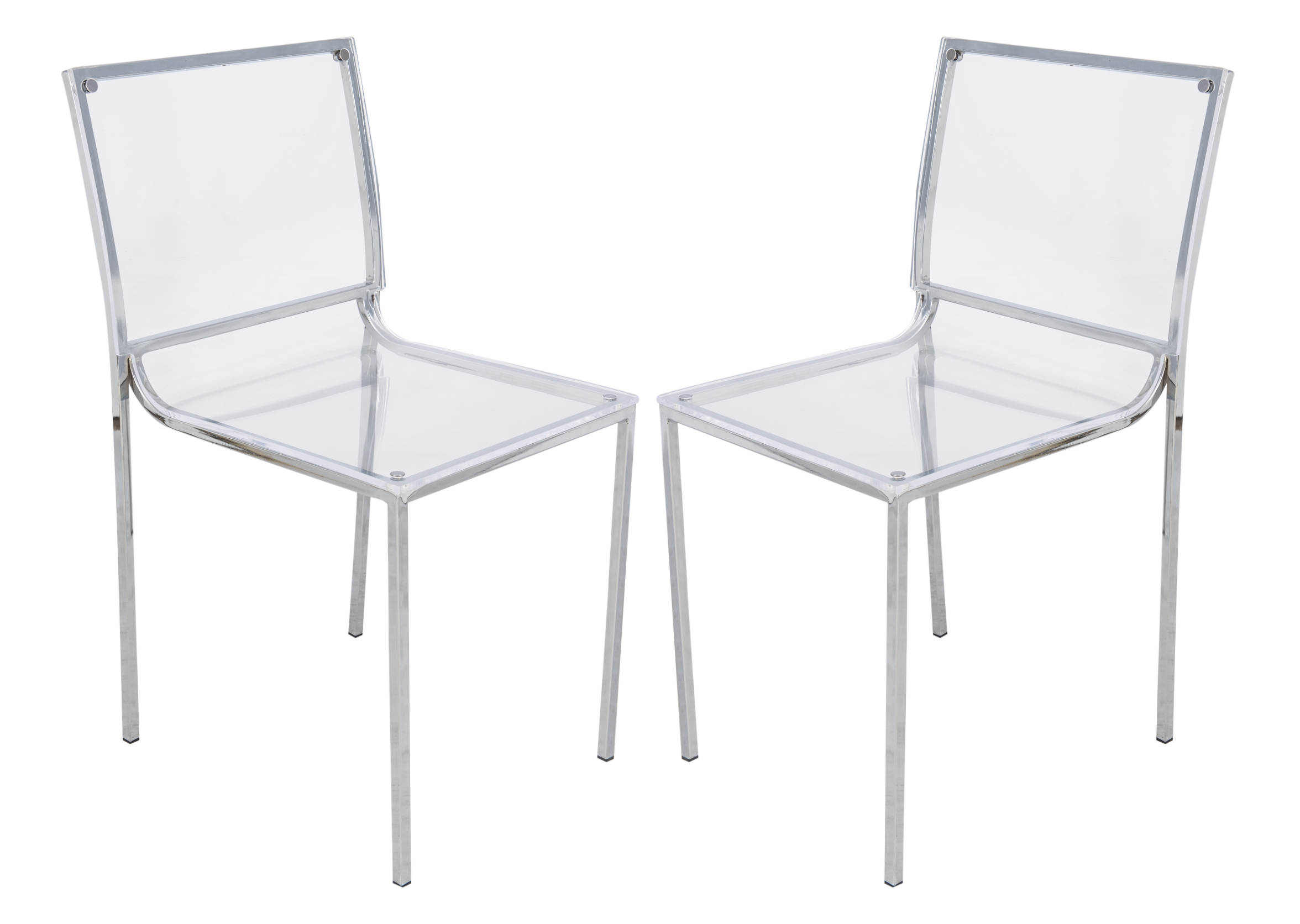 Design Edge Burradoo 2  Clear Acrylic Dining Chairs