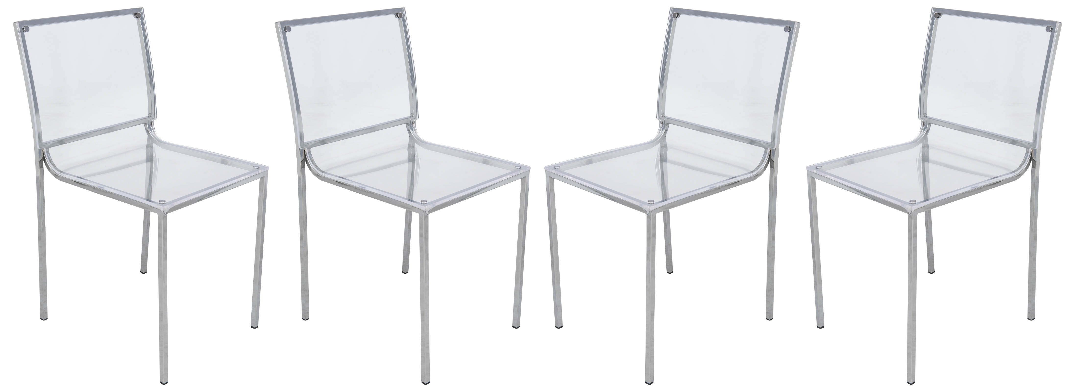 Design Edge Burradoo 4  Clear Acrylic Dining Chairs