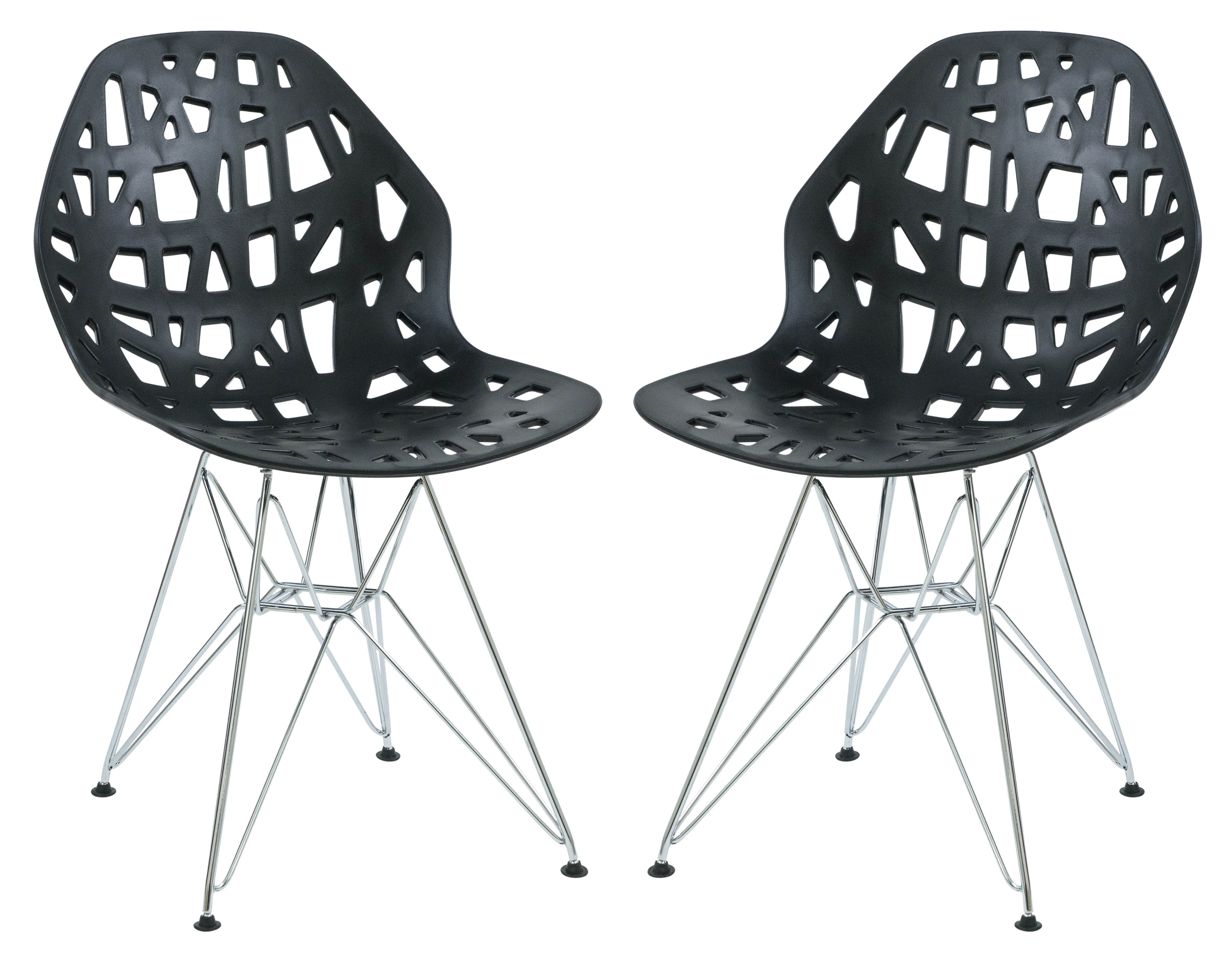 Design Edge Buronga 2  Black Chrome Legs Side Chairs