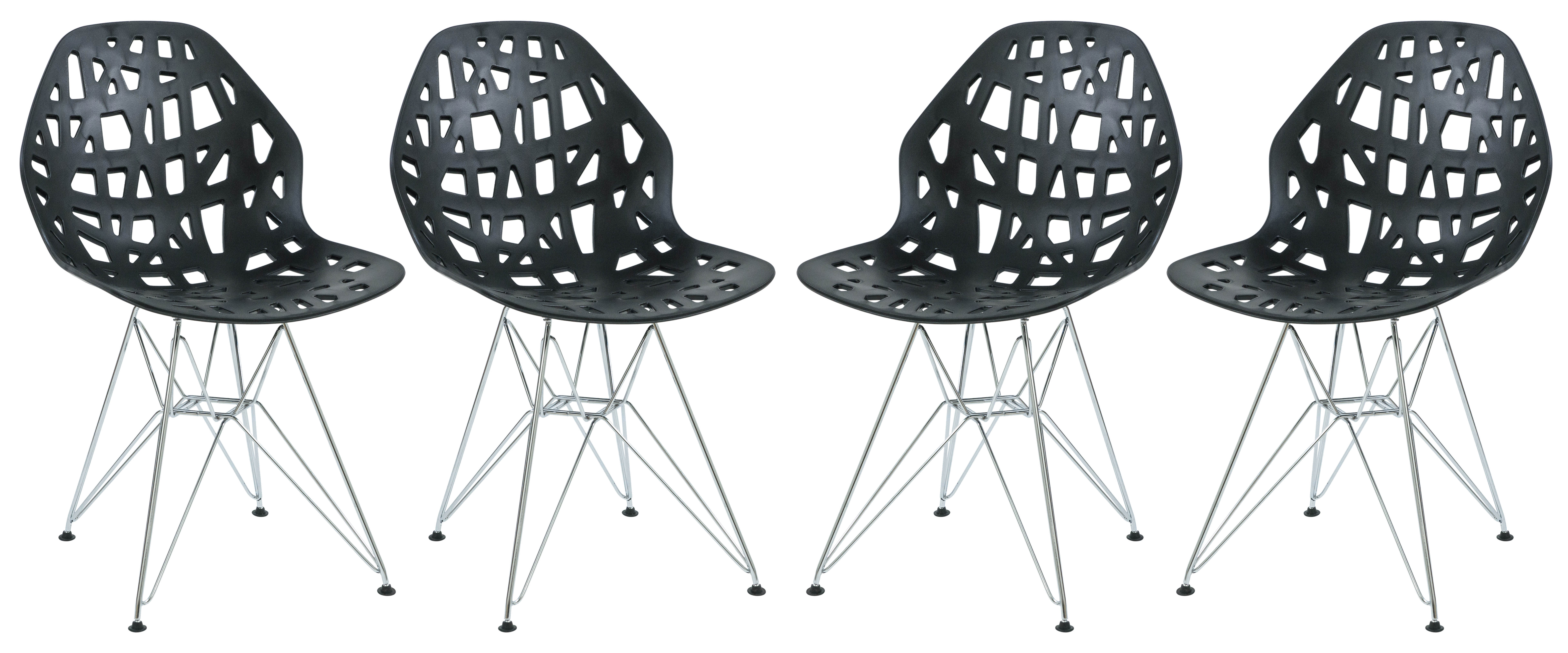 Design Edge Buronga 4  Black Chrome Legs Side Chairs