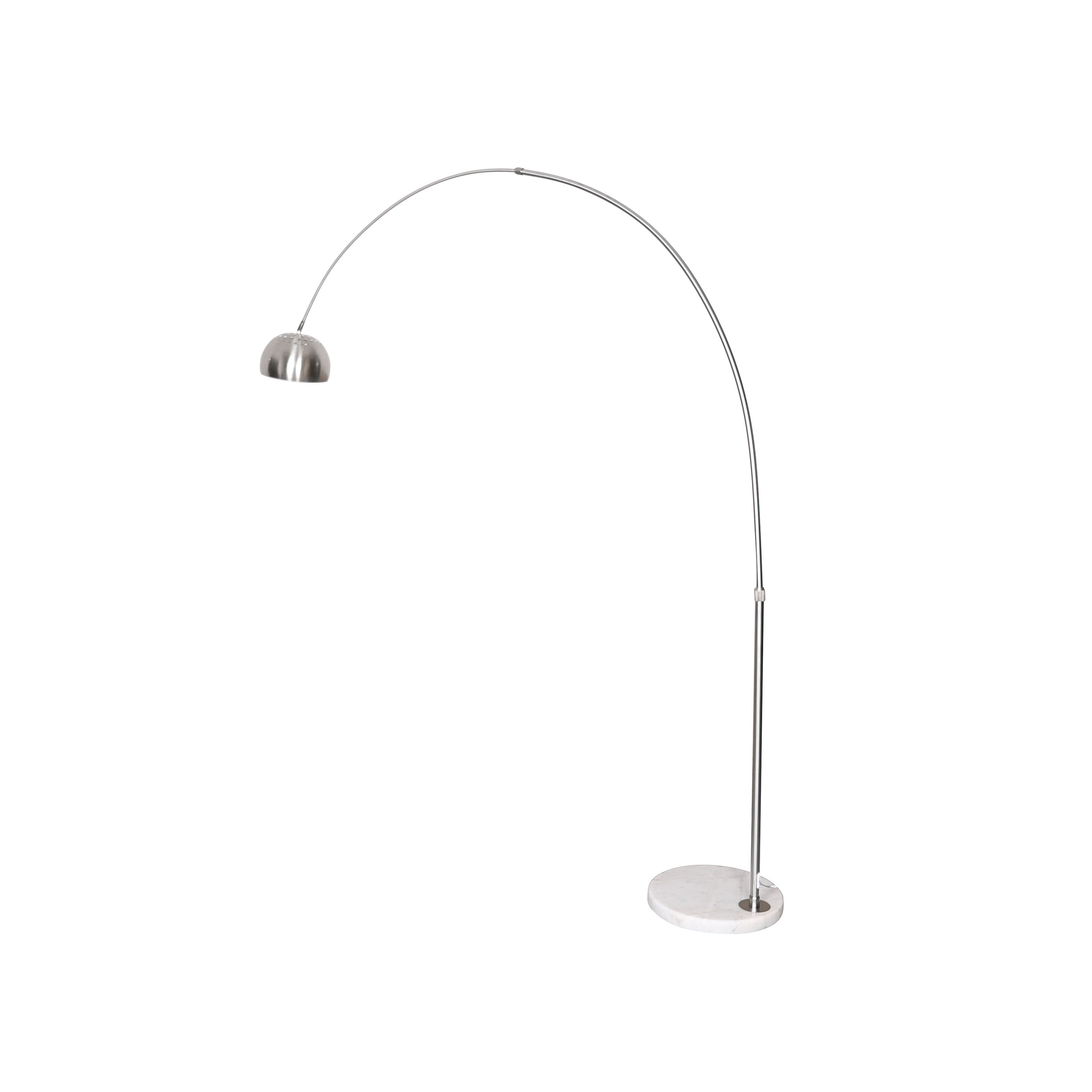 LeisureMod Arco Silver White Arched Floor Lamp
