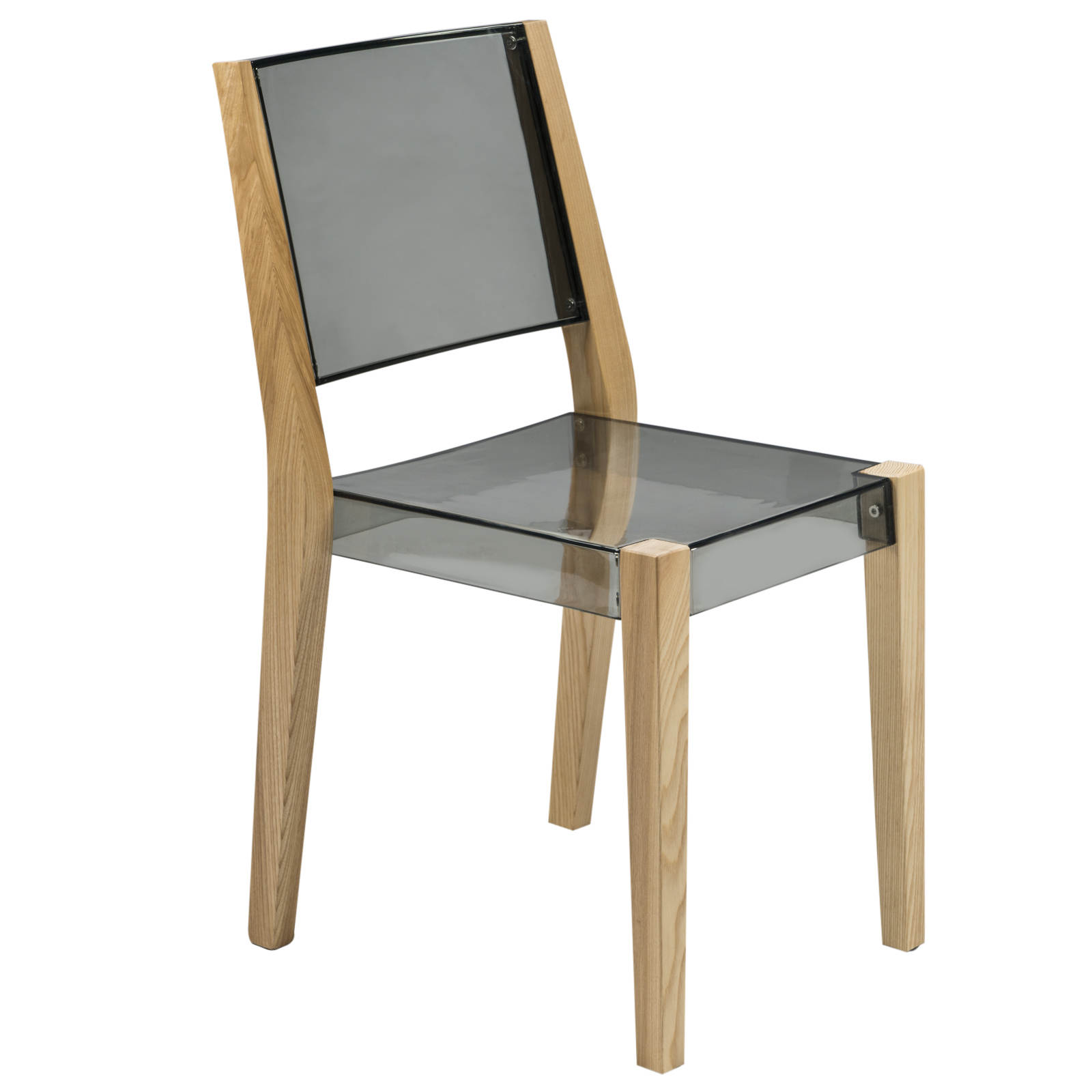 Design Edge Coolamon  Transparent Black Chair with Wooden Frame