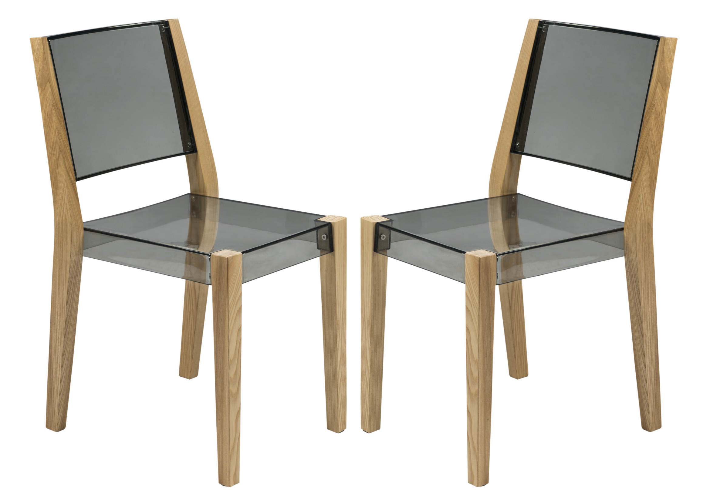 Design Edge Coolamon 2  Transparent Black Wooden Frame Chairs