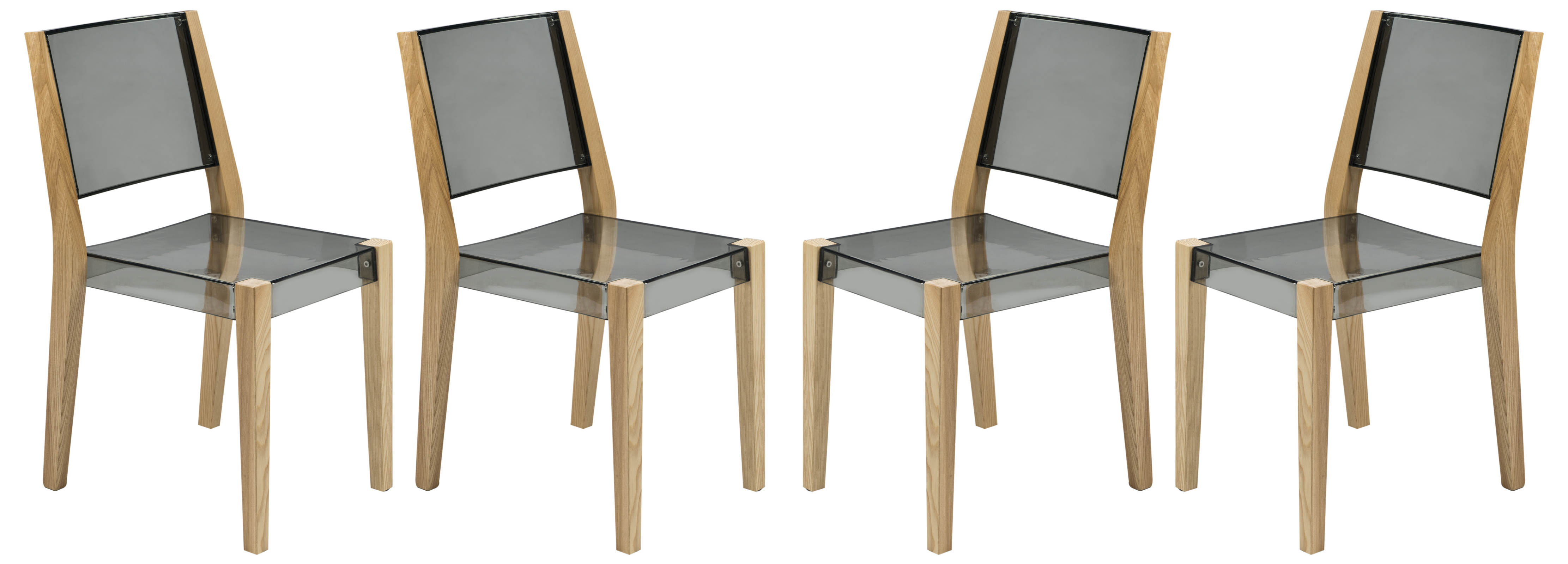 Design Edge Coolamon 4  Transparent Black Wooden Frame Chairs