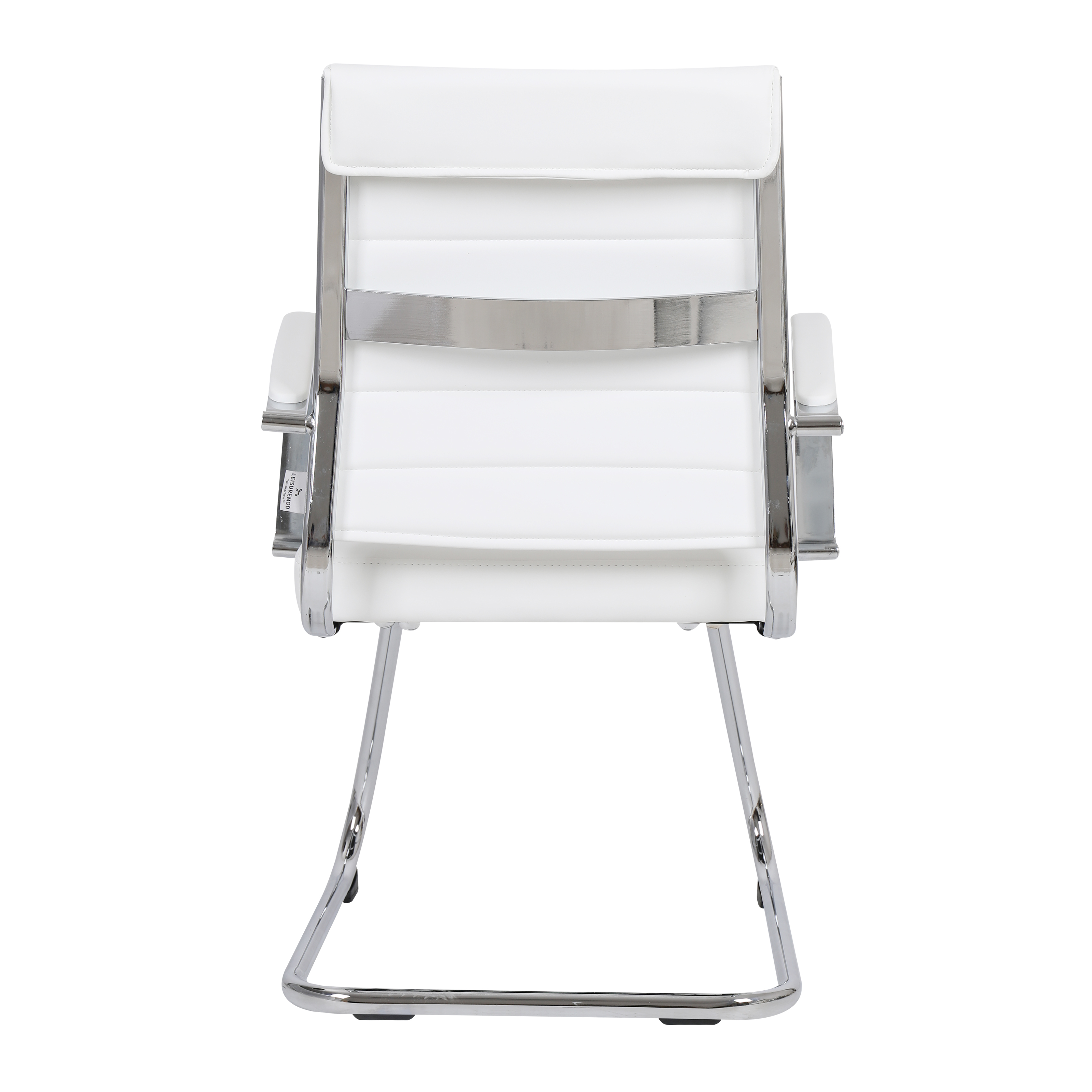 LeisureMod Benmar White Home Leather Guest Office Chair