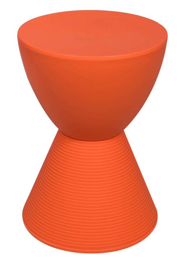 LeisureMod Boyd Orange Polypropylene Side Table