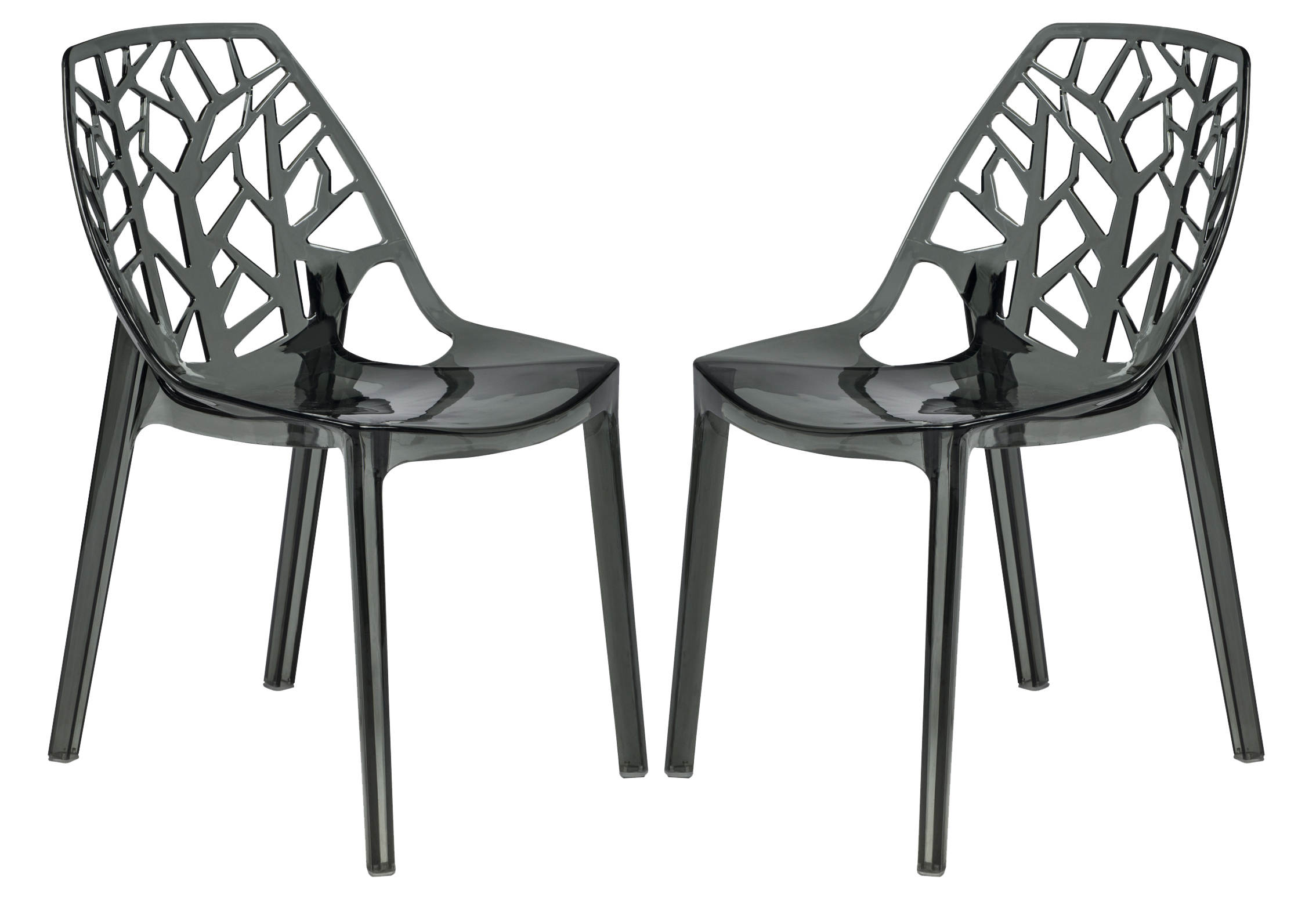 Design Edge Dapto 2  Transparent Black Dining Chairs