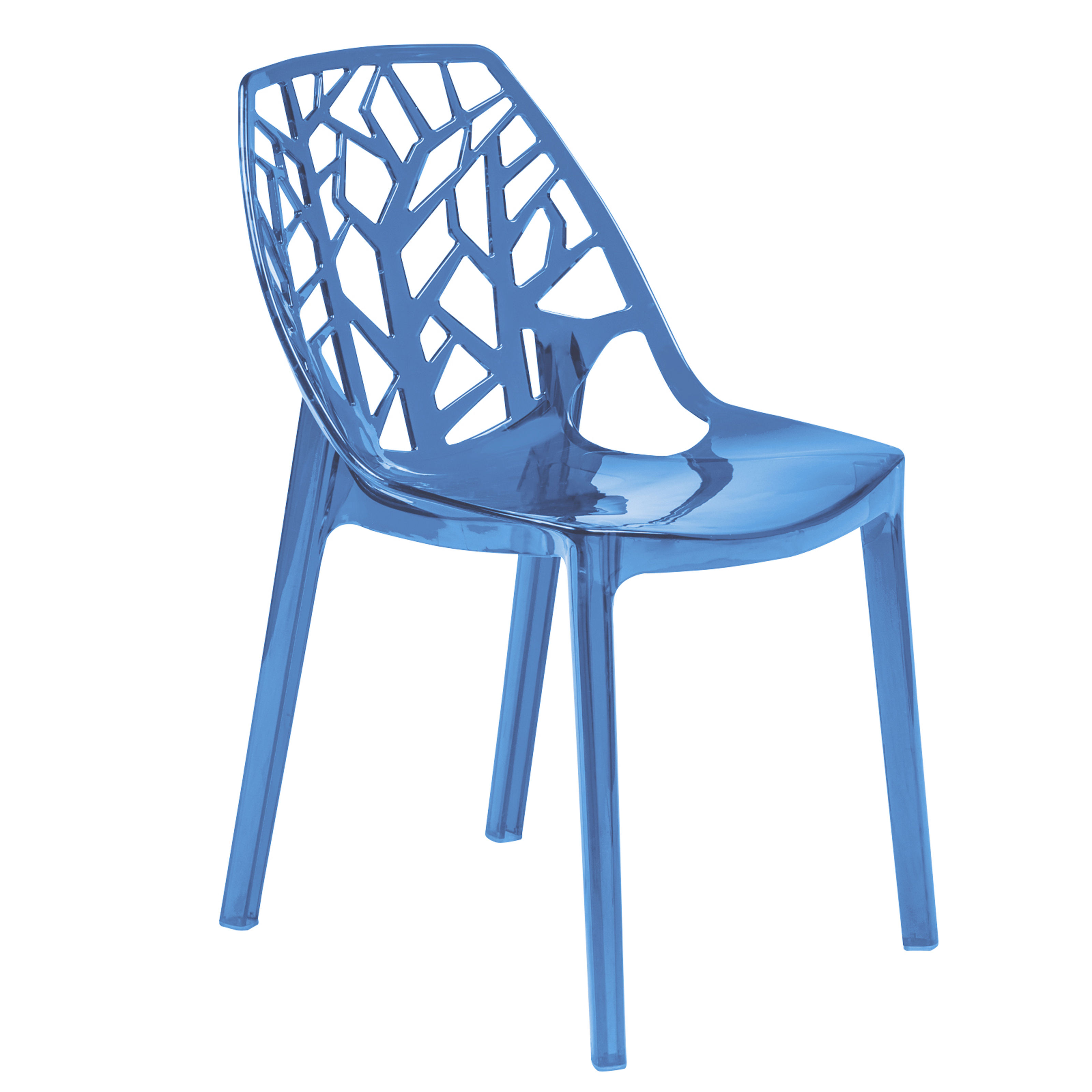 LeisureMod Cornelia Blue Dining Chair