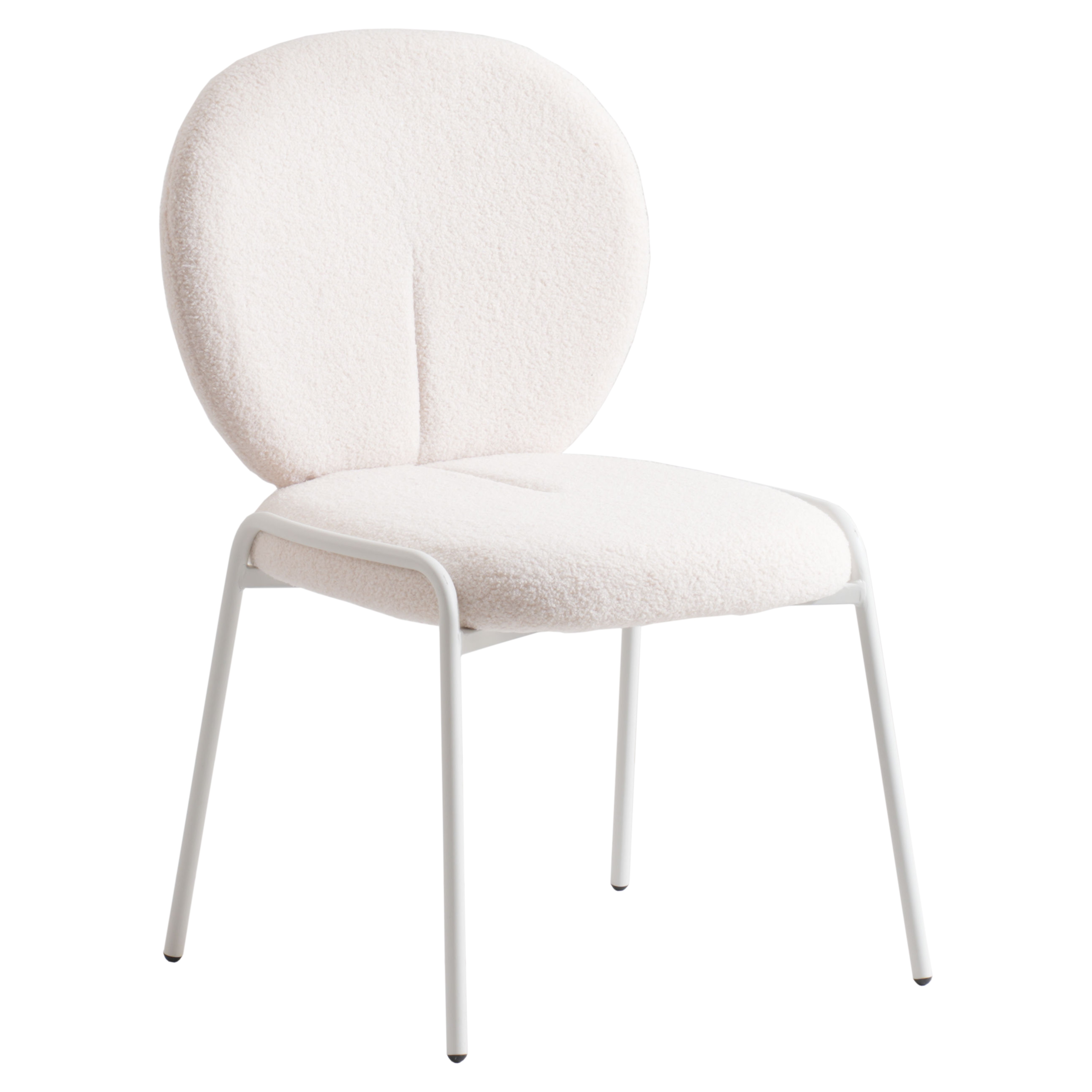 LeisureMod Celestial White Dining Chair with Frame