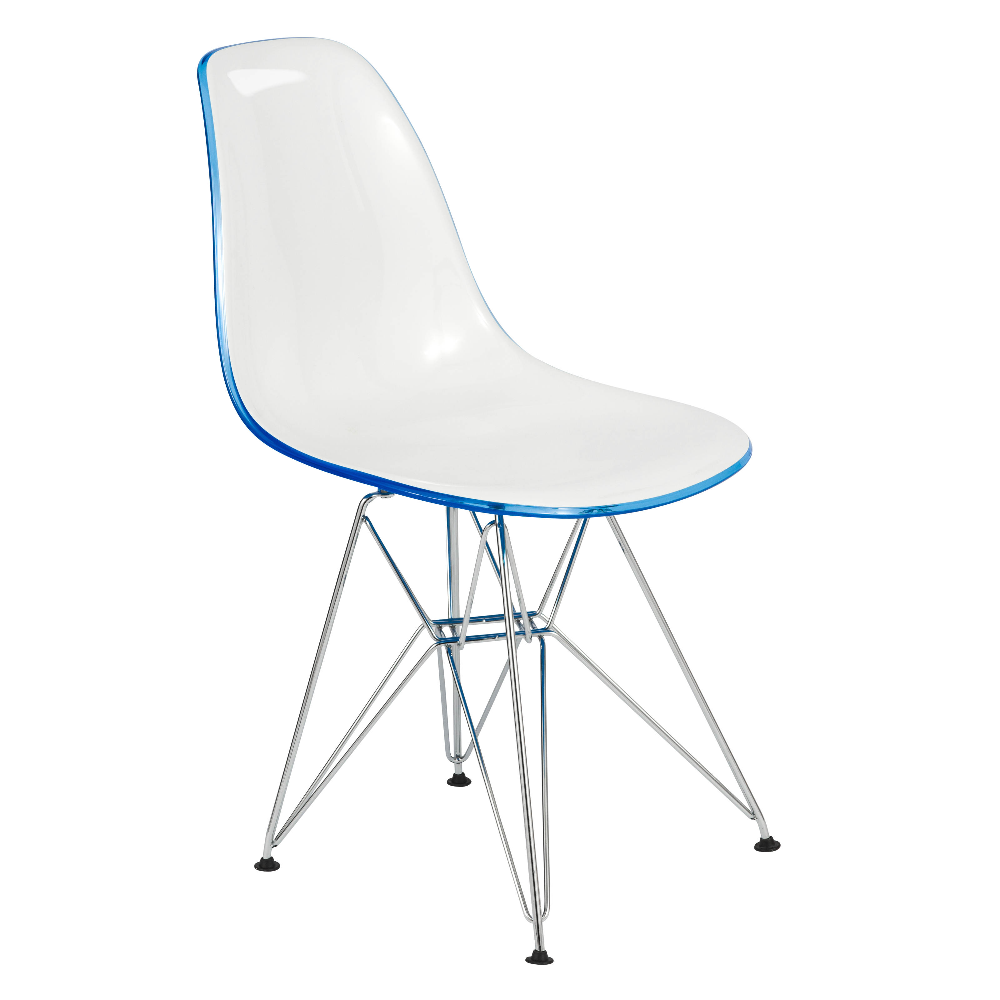Design Edge Dareton  White Blue Eiffel Side Chair