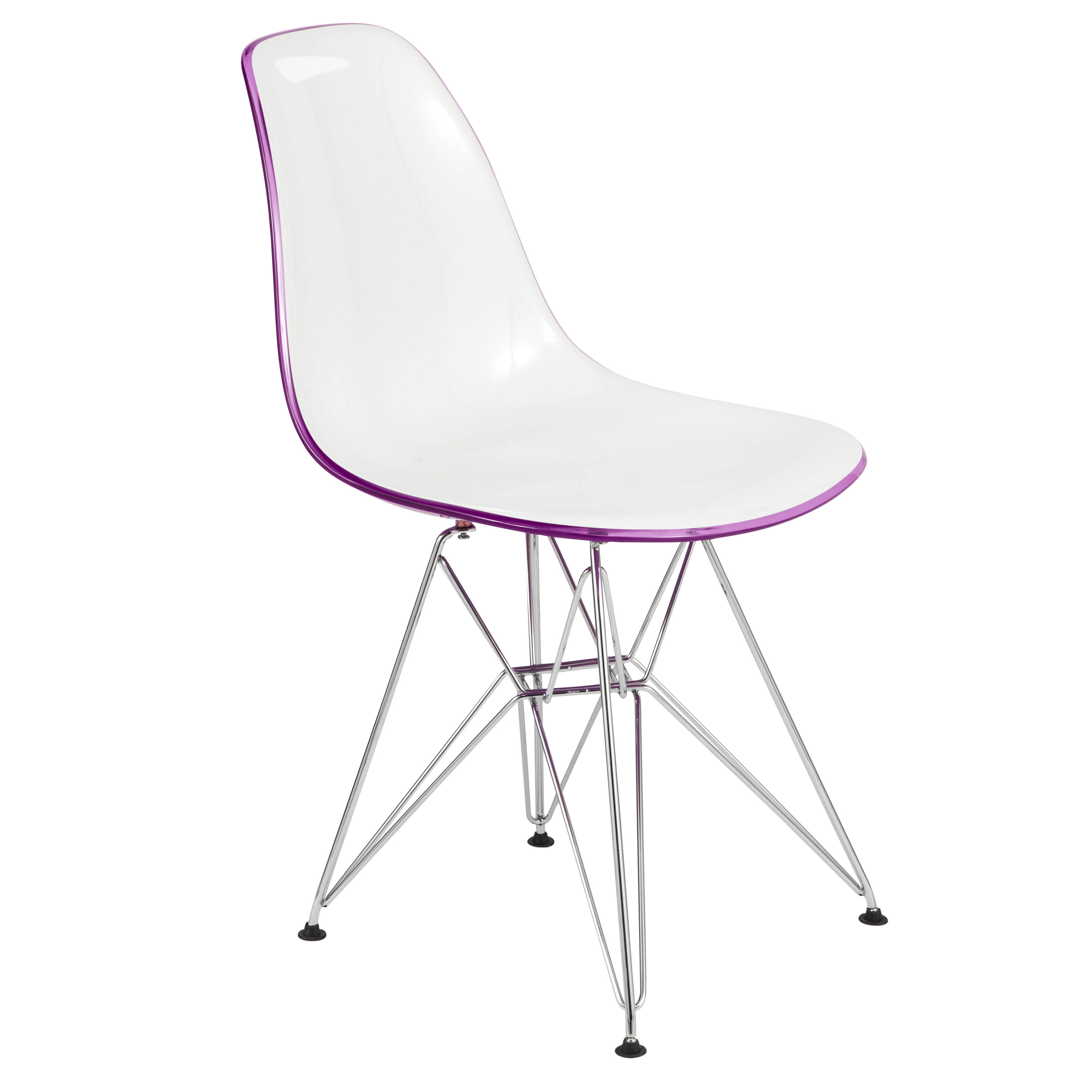 Design Edge Dareton  White Purple Eiffel Side Chair
