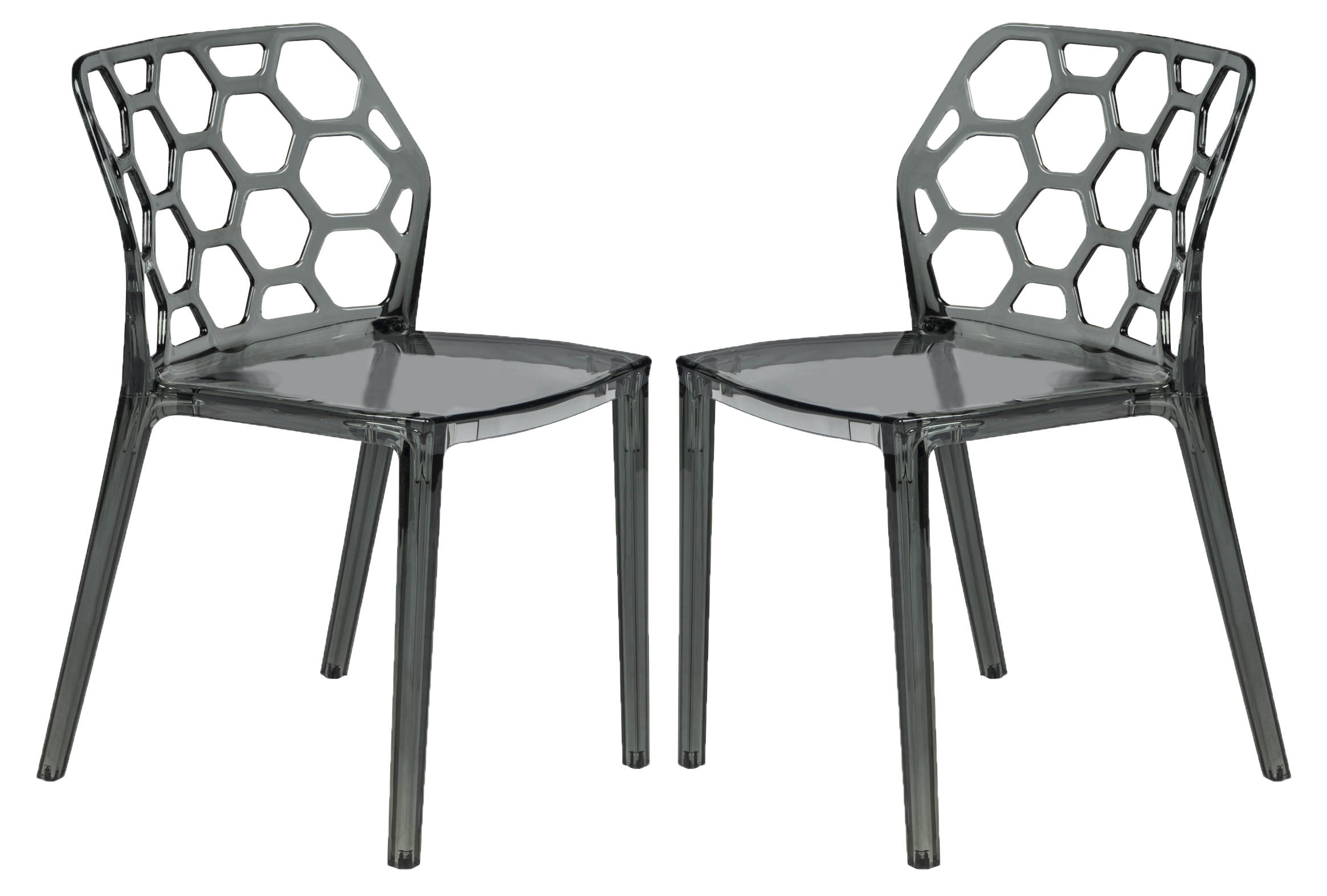 Design Edge Denman 2  Transparent Black Dining Chairs