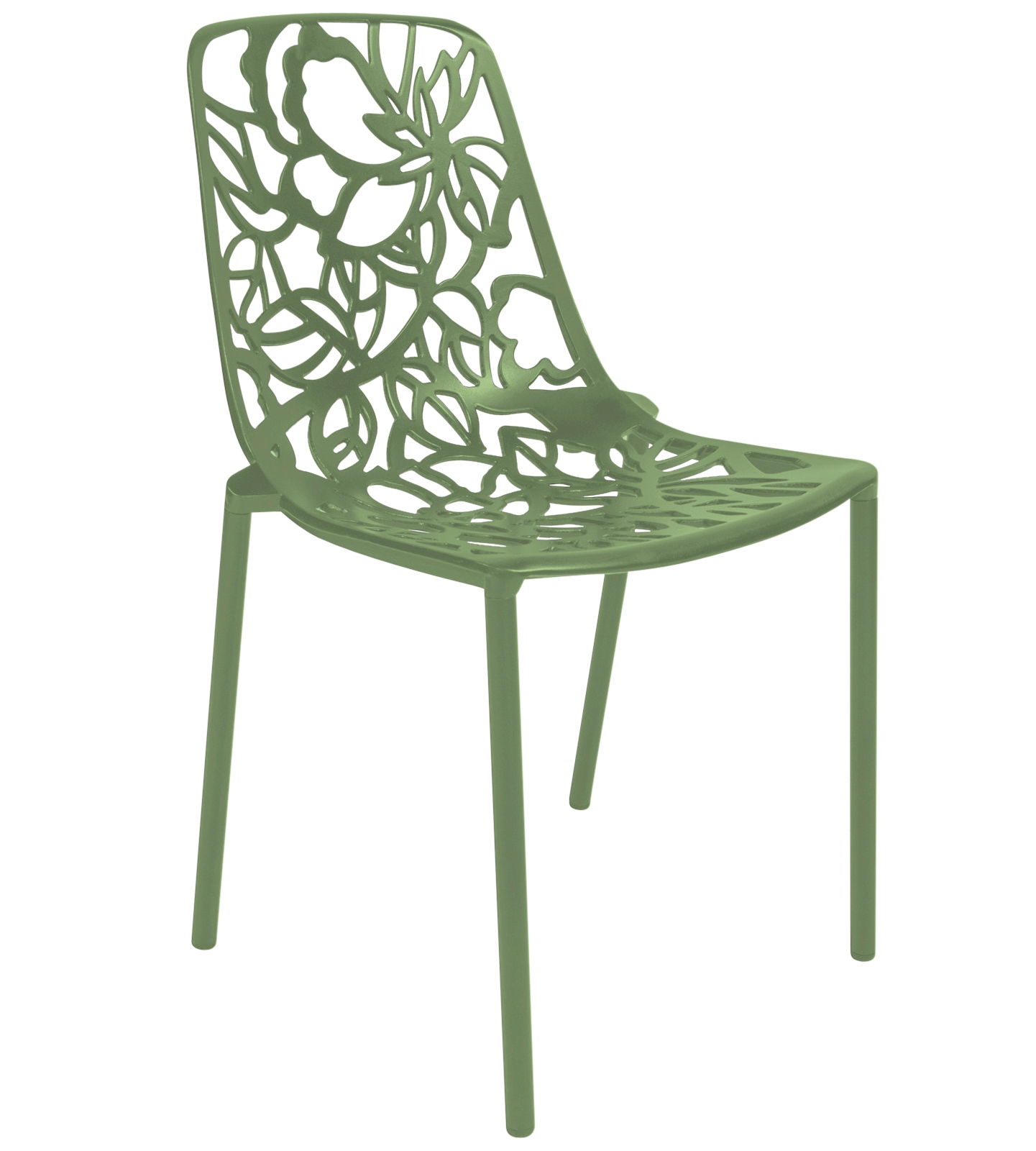 LeisureMod Devon Khaki Green Aluminum Chair