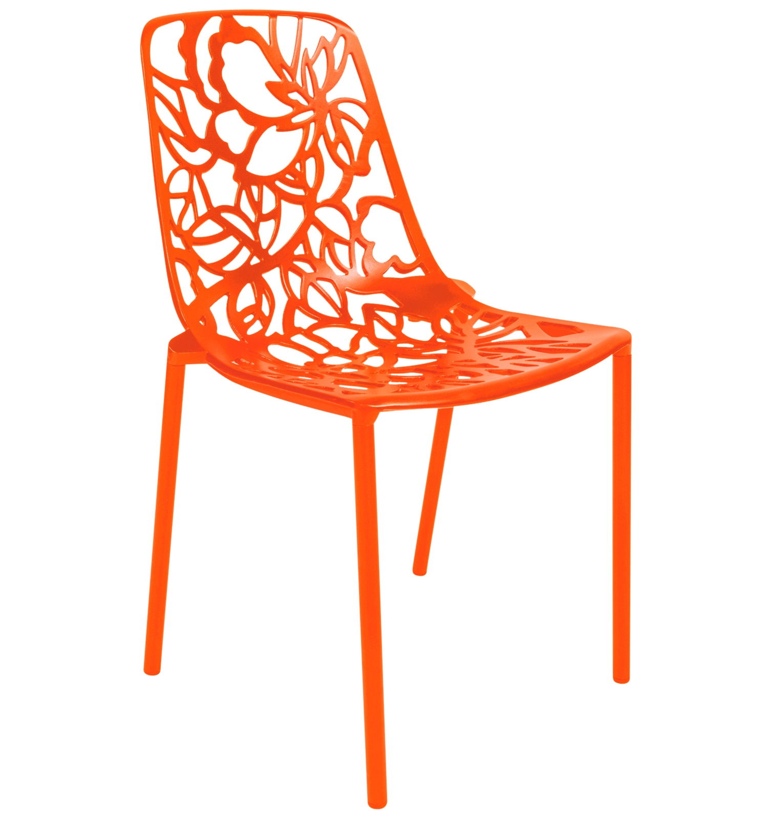 LeisureMod Devon Orange Aluminum Chair