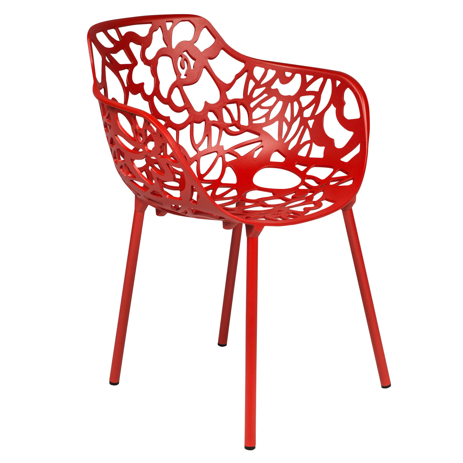 LeisureMod Devon Red Aluminum Arm Chair