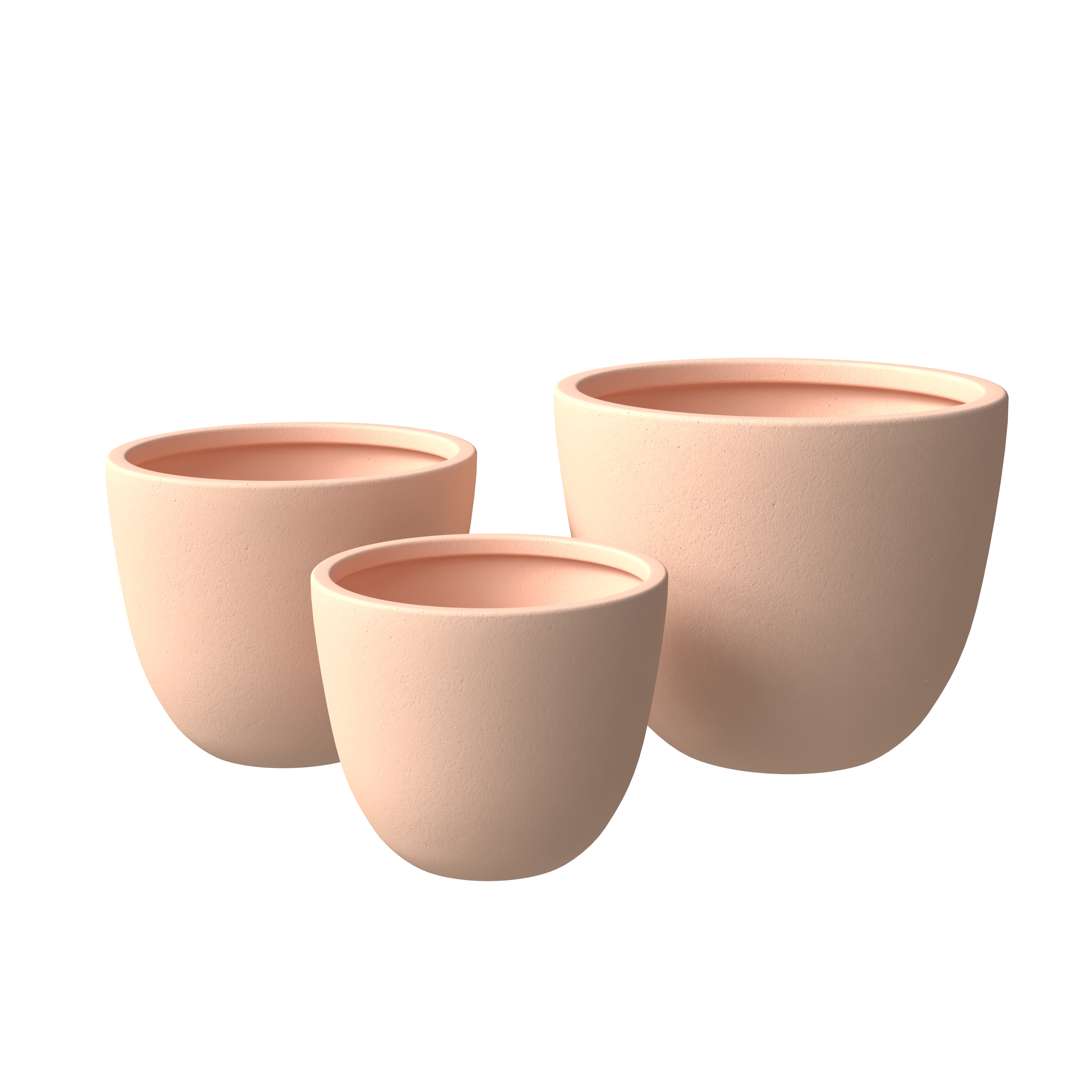 LeisureMod Dahlia Terracotta Poly Stone Planter Set