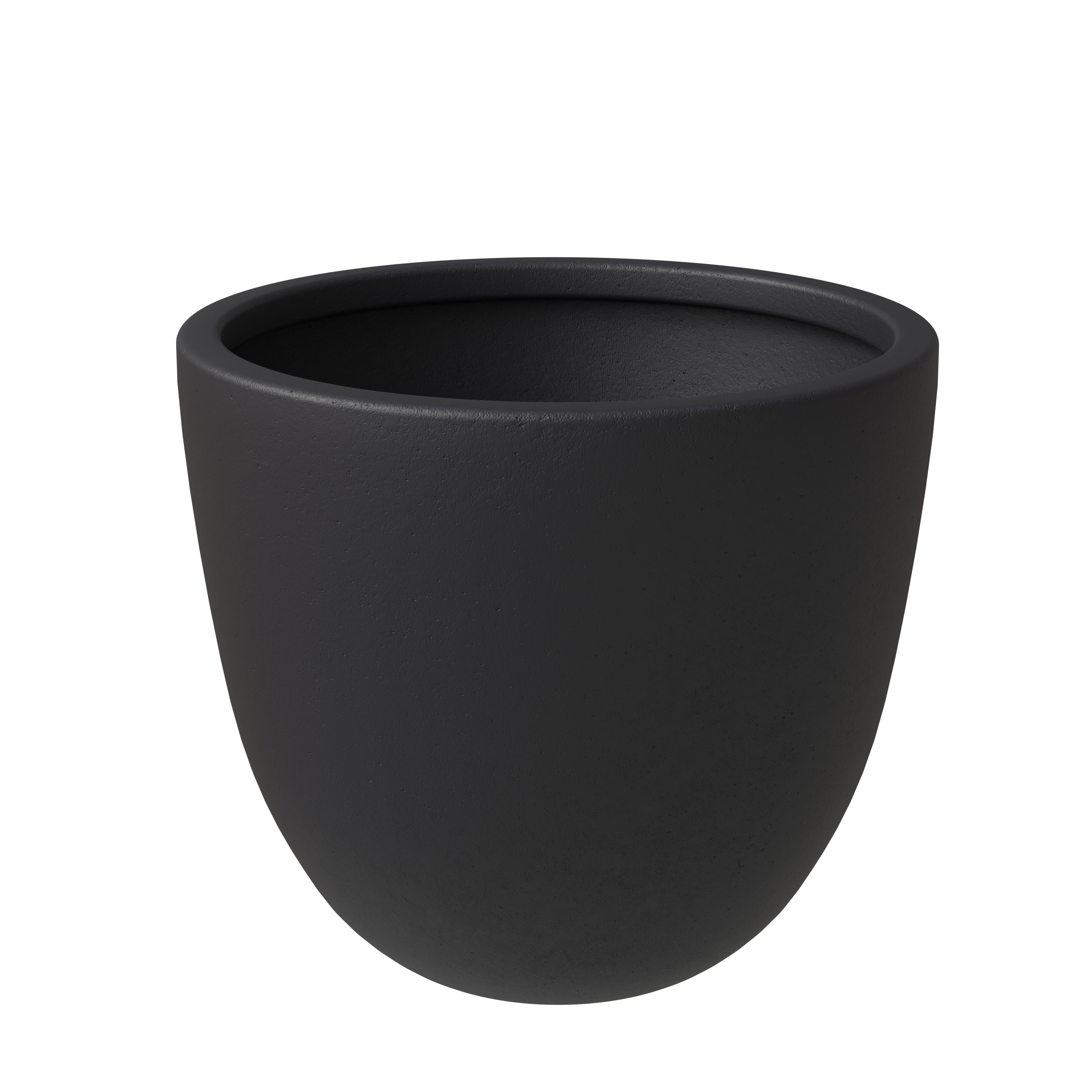 LeisureMod Dahlia Black 13.6 Inch High Poly Stone Planter