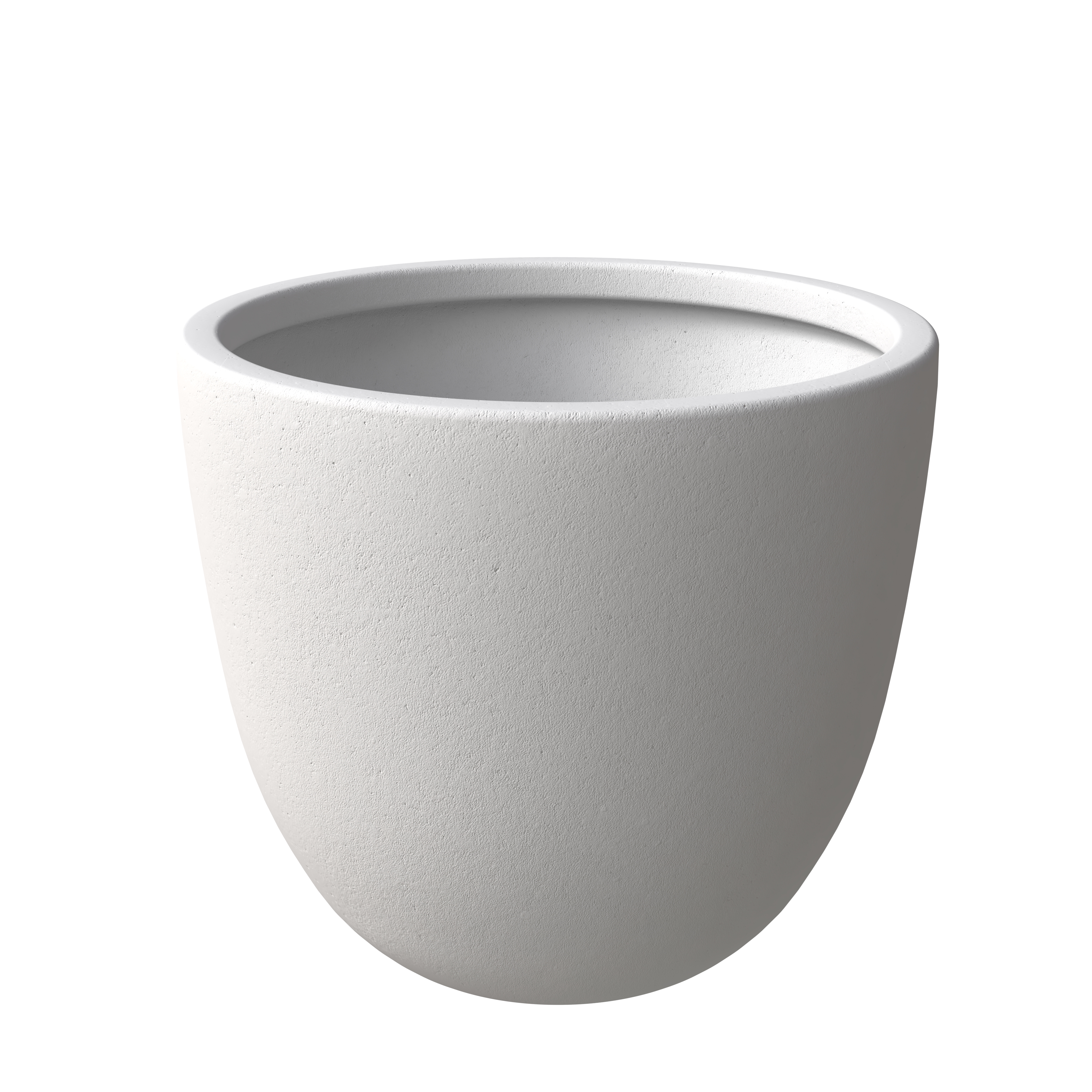 LeisureMod Dahlia White 13.6 Inch High Poly Stone Planter