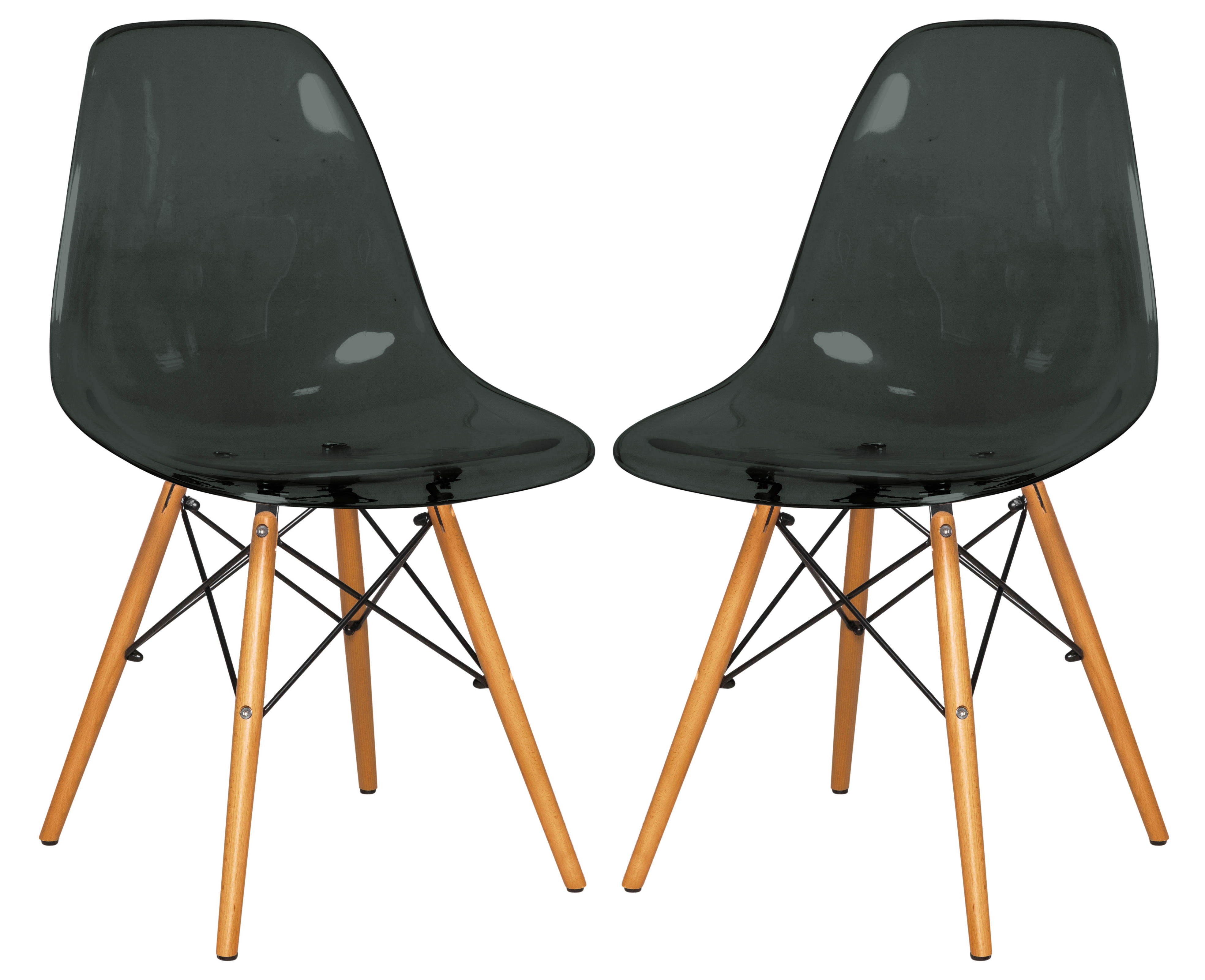 Design Edge Deniliquin 2  Transparent Black Molded Side Chairs