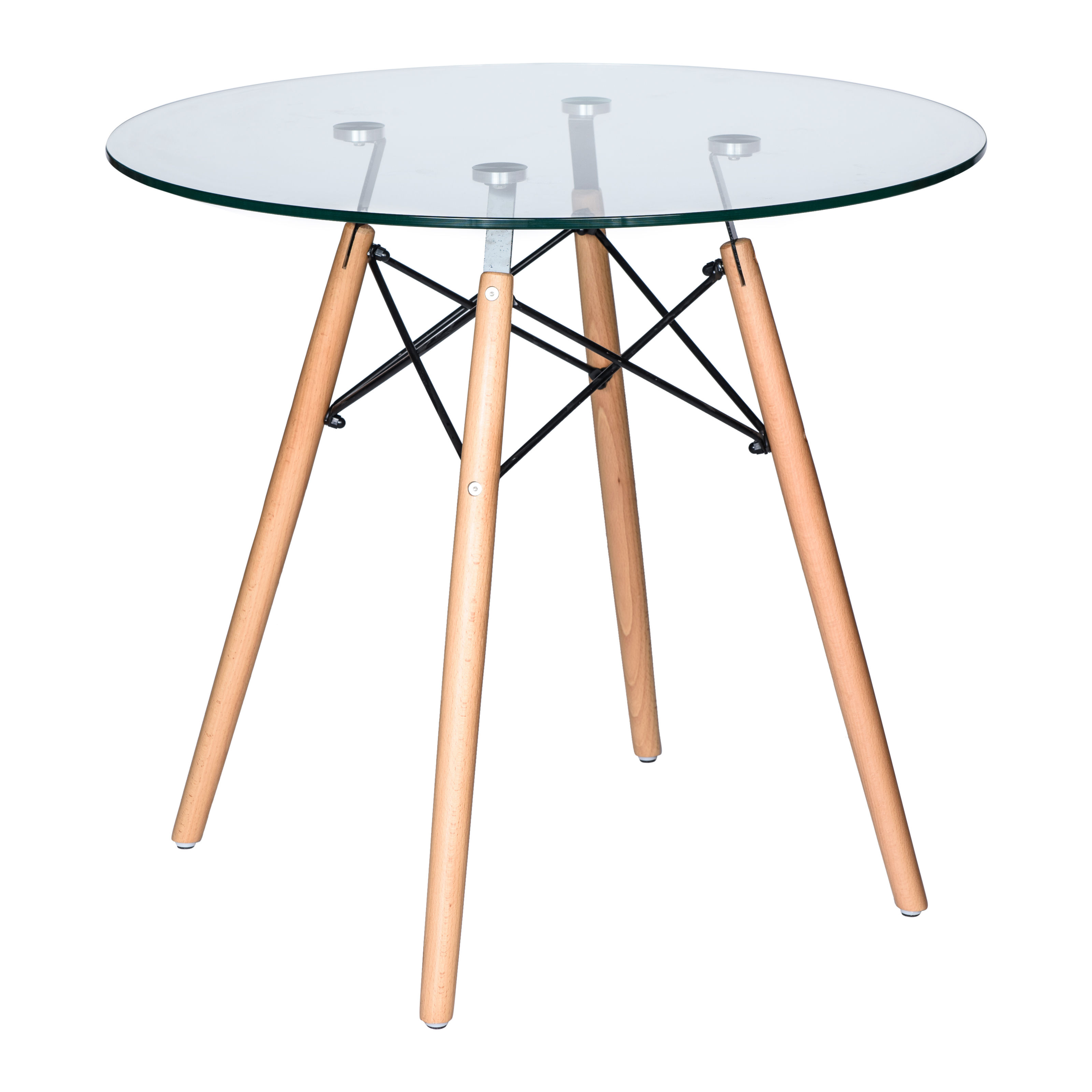 Design Edge Deniliquin  Clear Round Bistro Dining Table